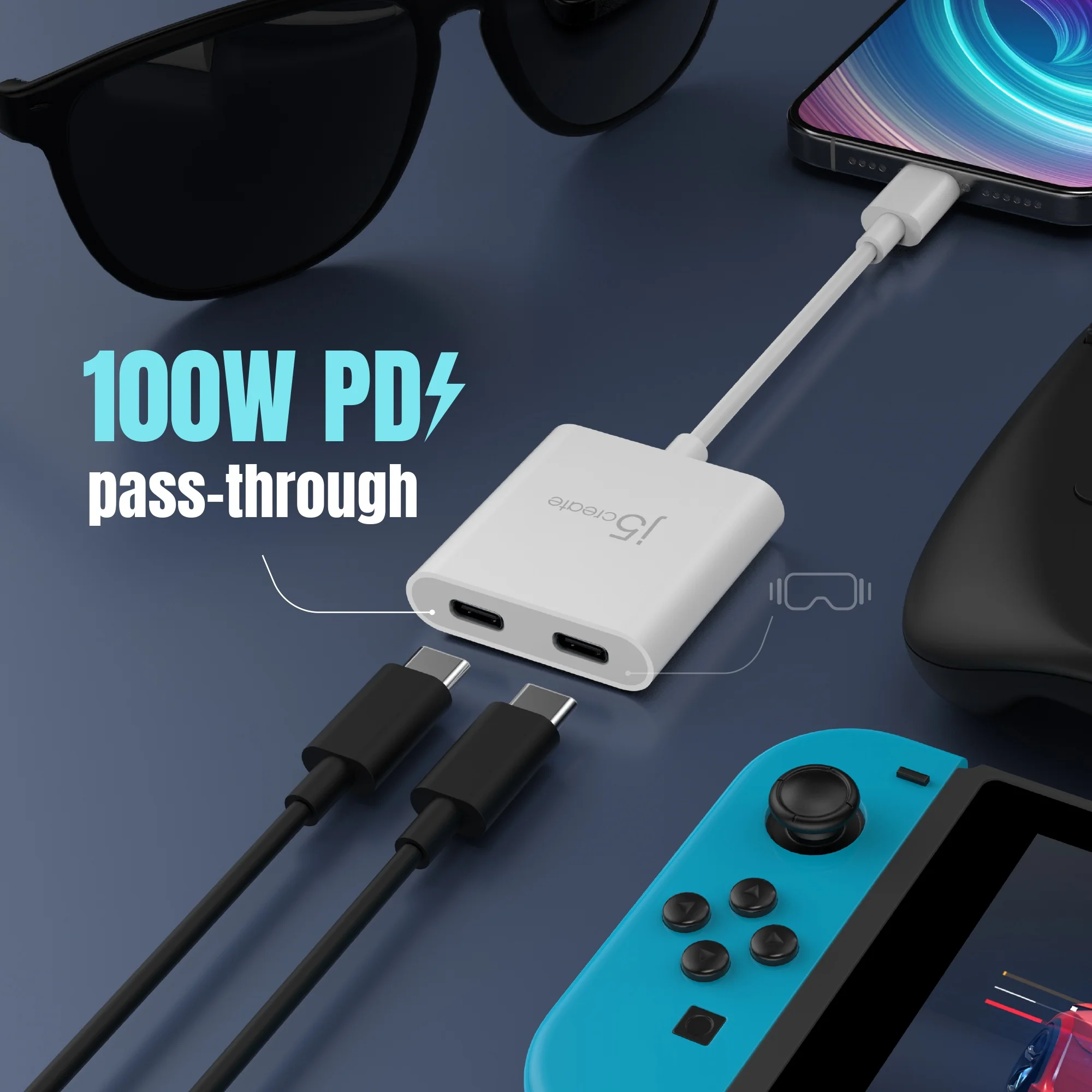 USB-C® to Dual USB-C® with Video or Power Delivery - Image 4