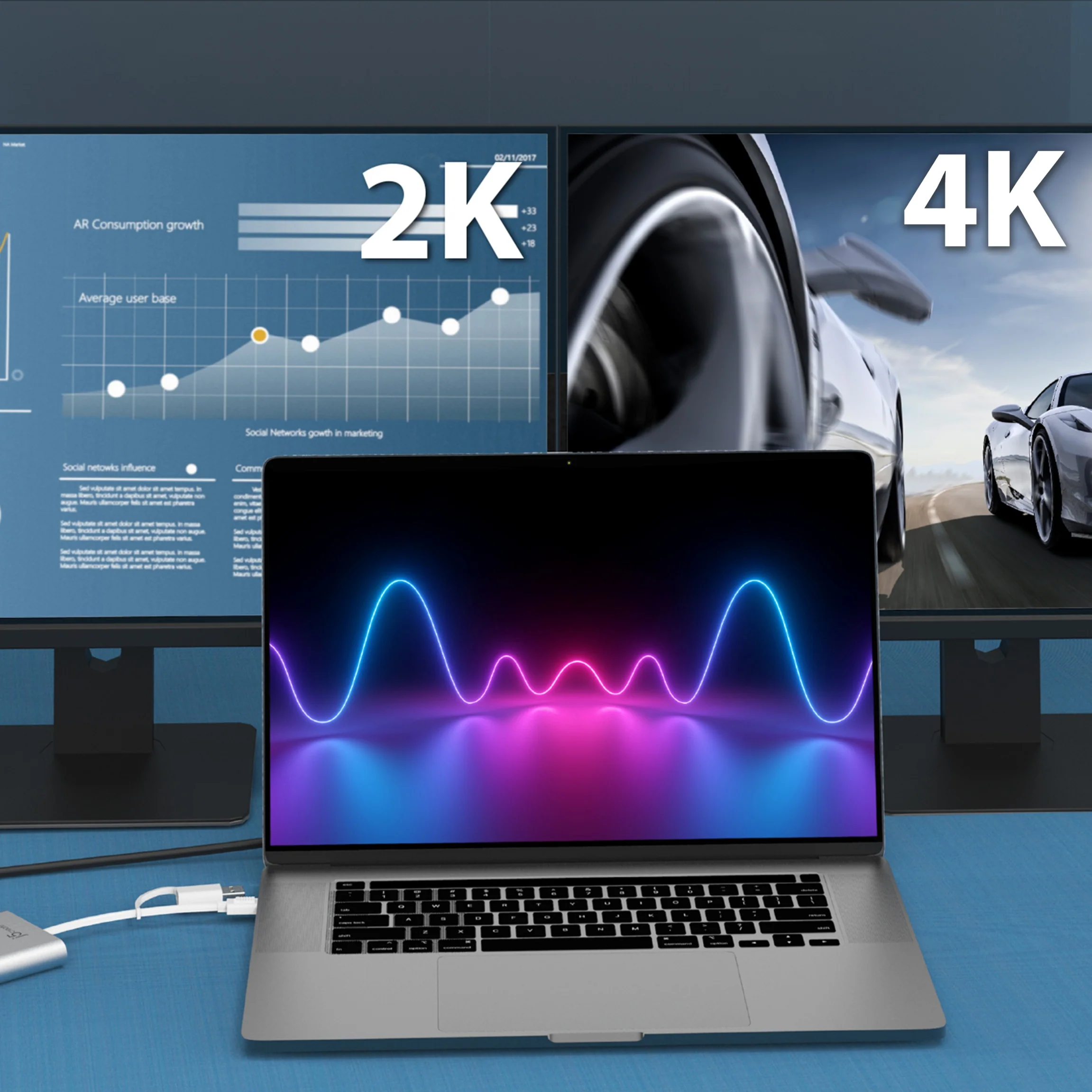 USB-C® to Dual HDMI™ Multi-Monitor Adapter - Image 4
