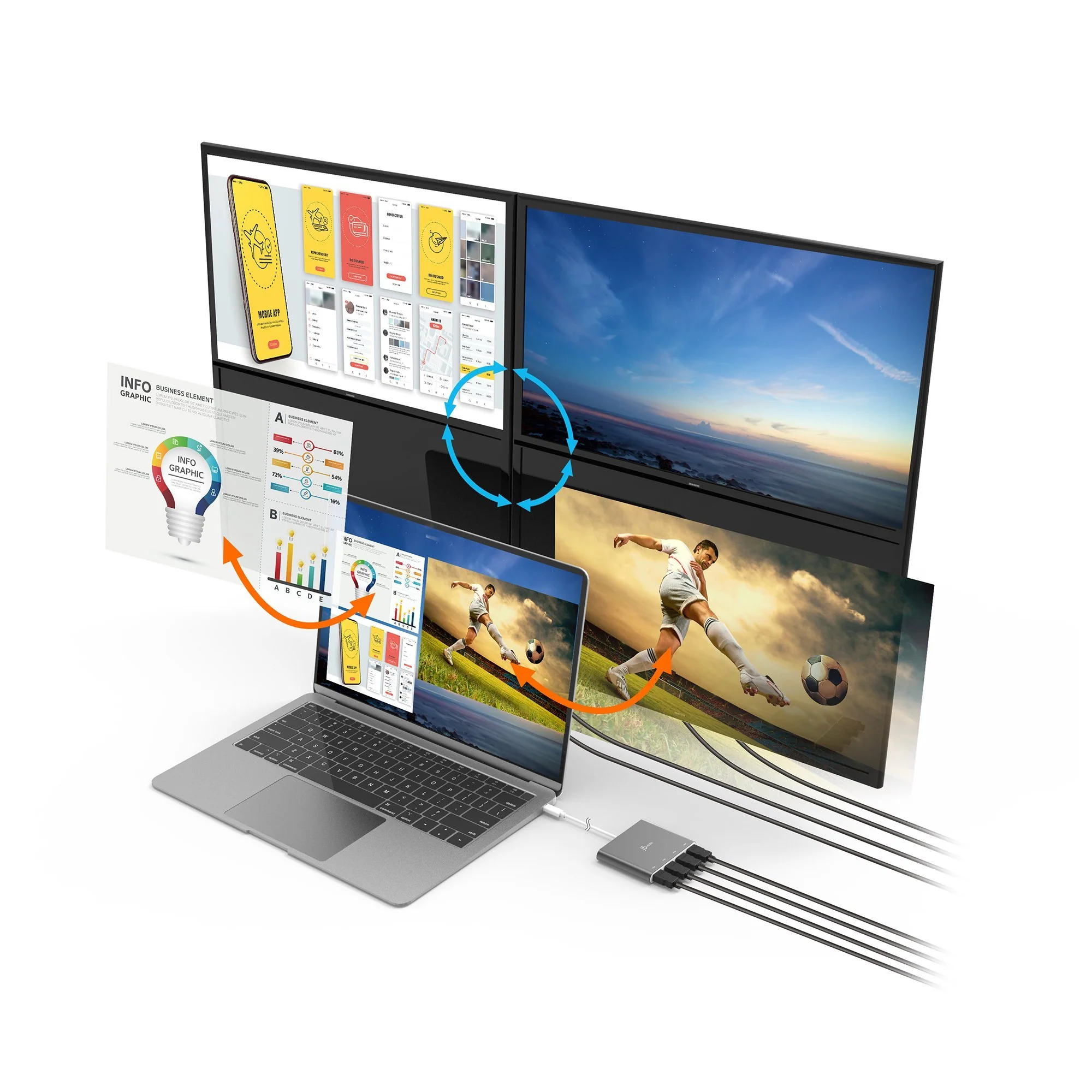 USB-C™ to 4-Port HDMI™ Multi-Monitor Adapter - Image 10