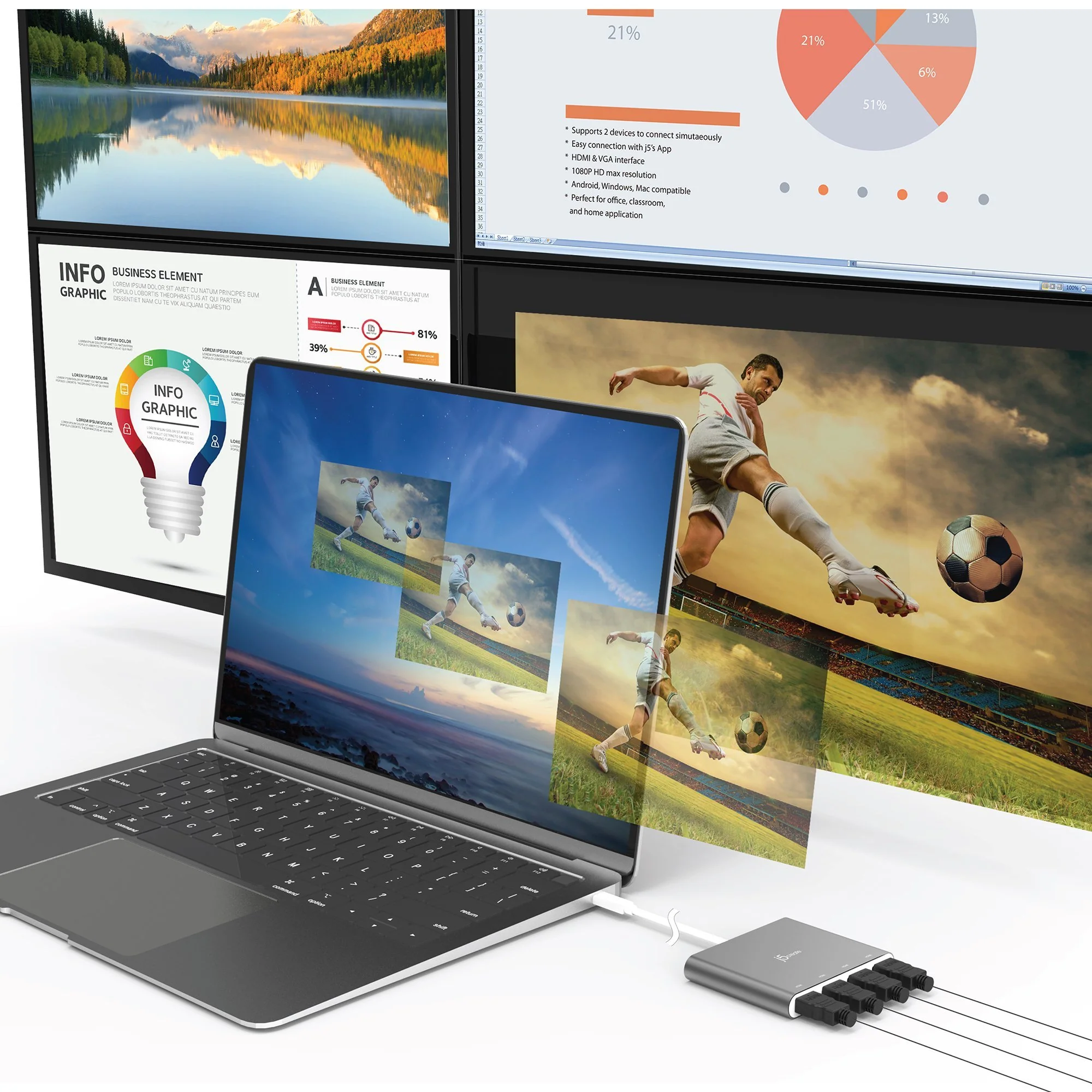 USB-C™ to 4-Port HDMI™ Multi-Monitor Adapter - Image 11