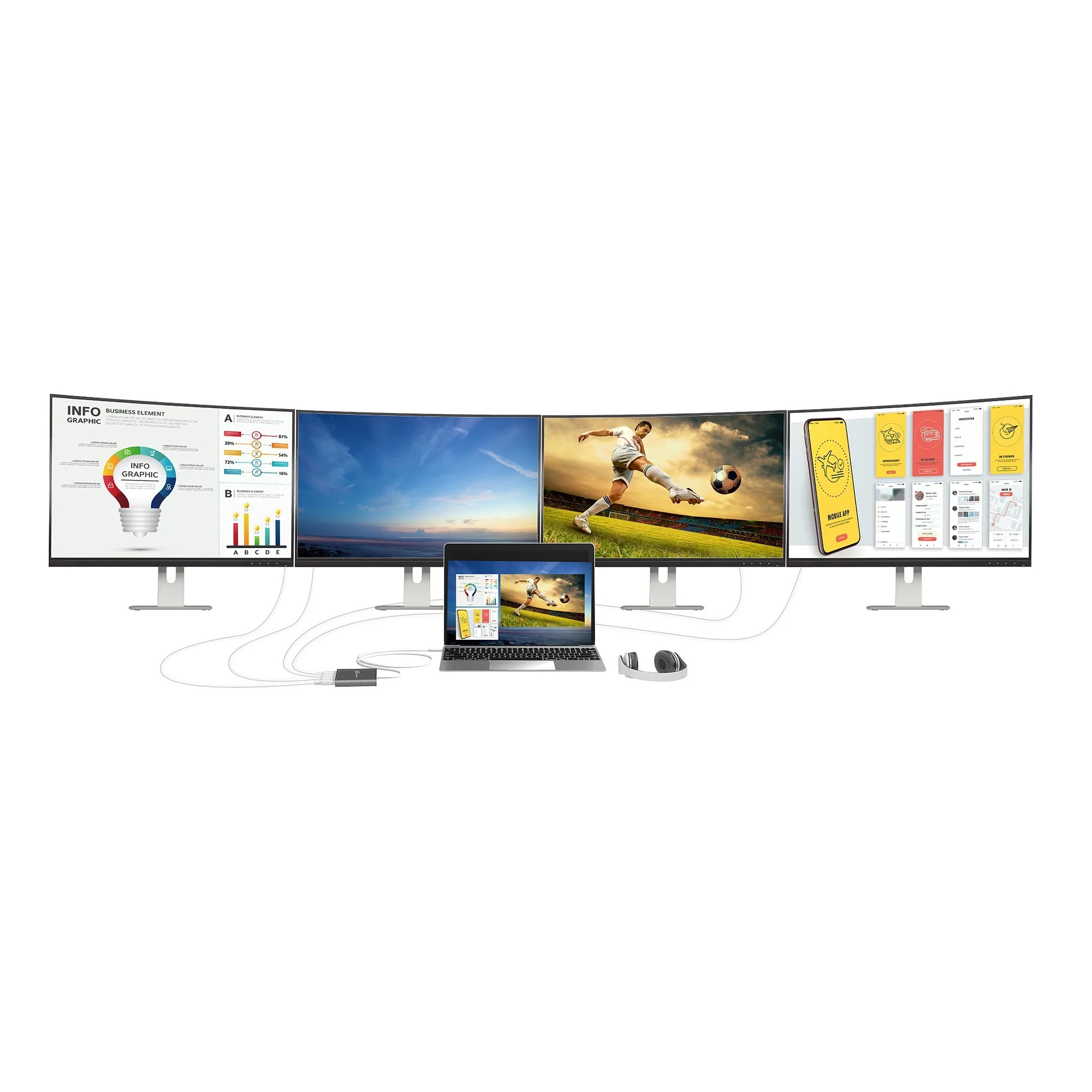 USB-C™ to 4-Port HDMI™ Multi-Monitor Adapter - Image 9