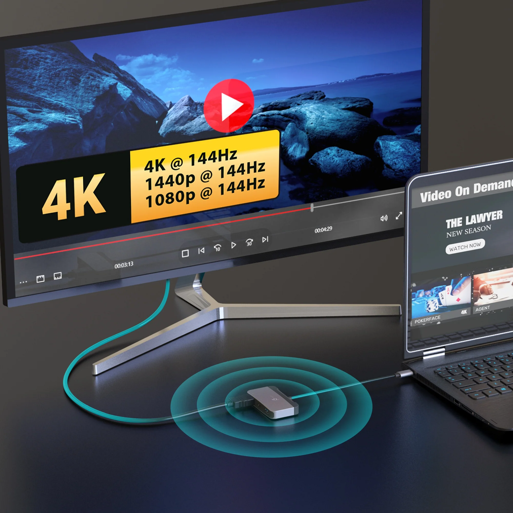 USB-C® to USB™ 10Gbps & HDMI™ 4K144Hz Adapter - Image 6