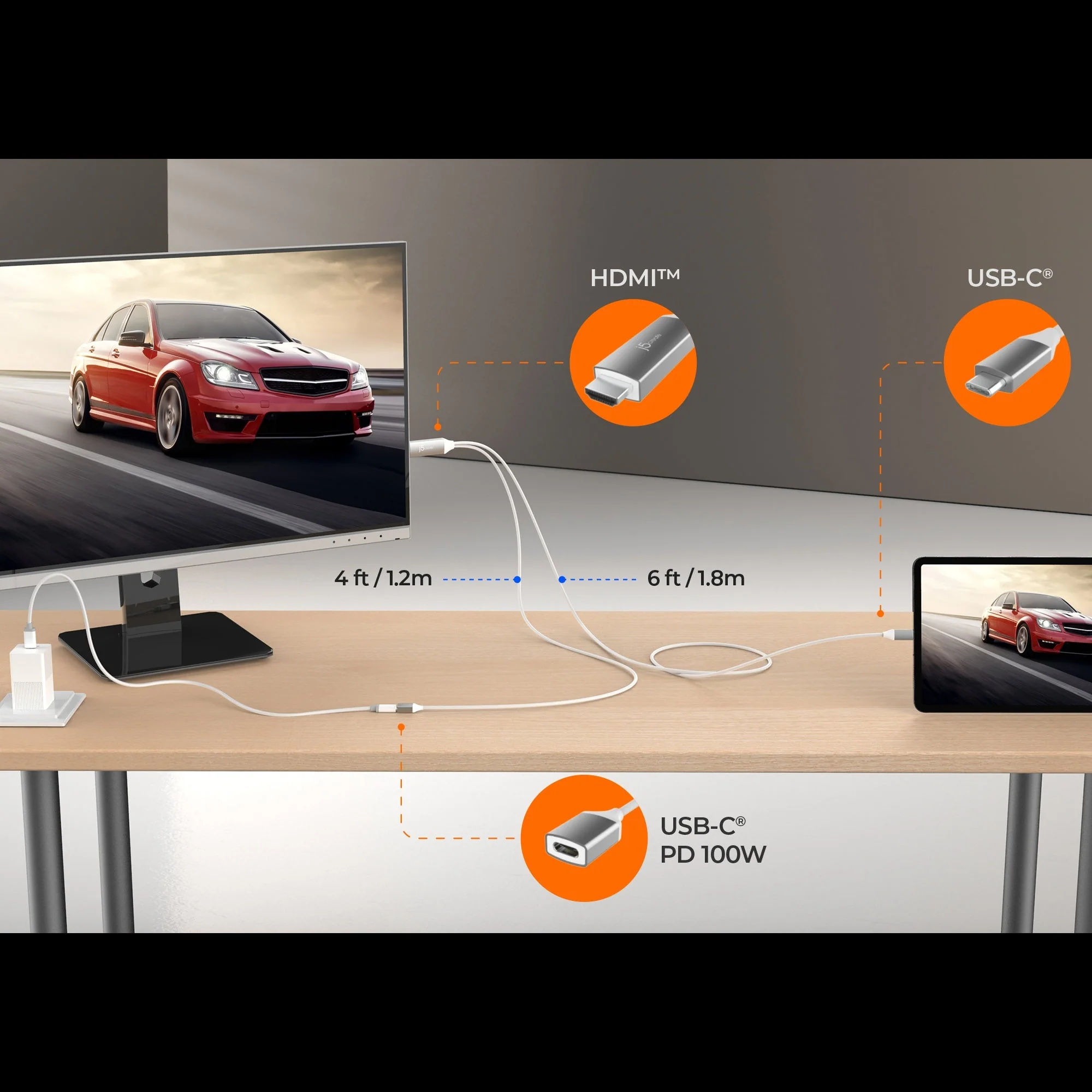 USB-C® to 4K HDMI™ Cable With PD100W Pass-Through - Image 7