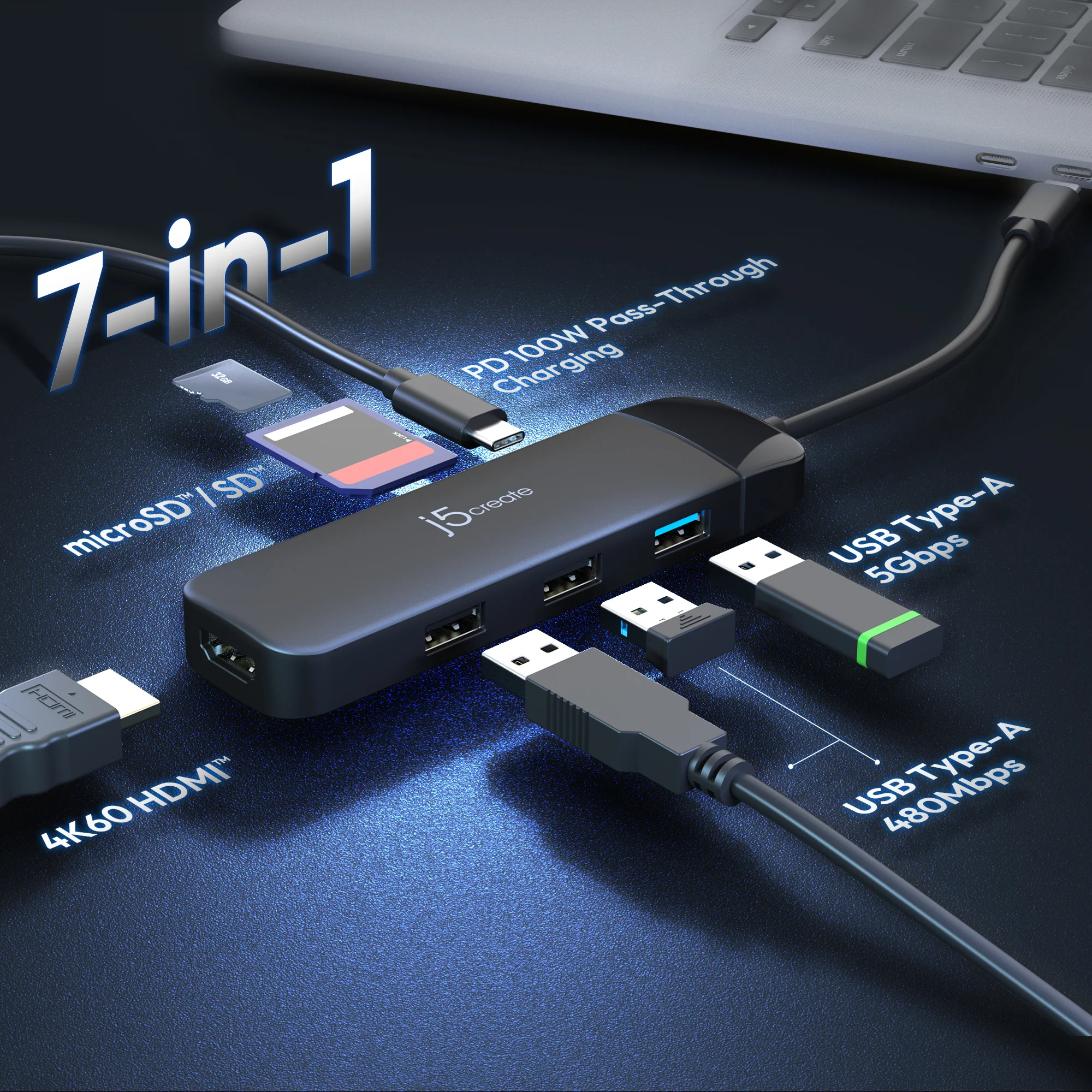 USB-C® 7-in-1 4K Multi-Port Hub (PD) - Image 4
