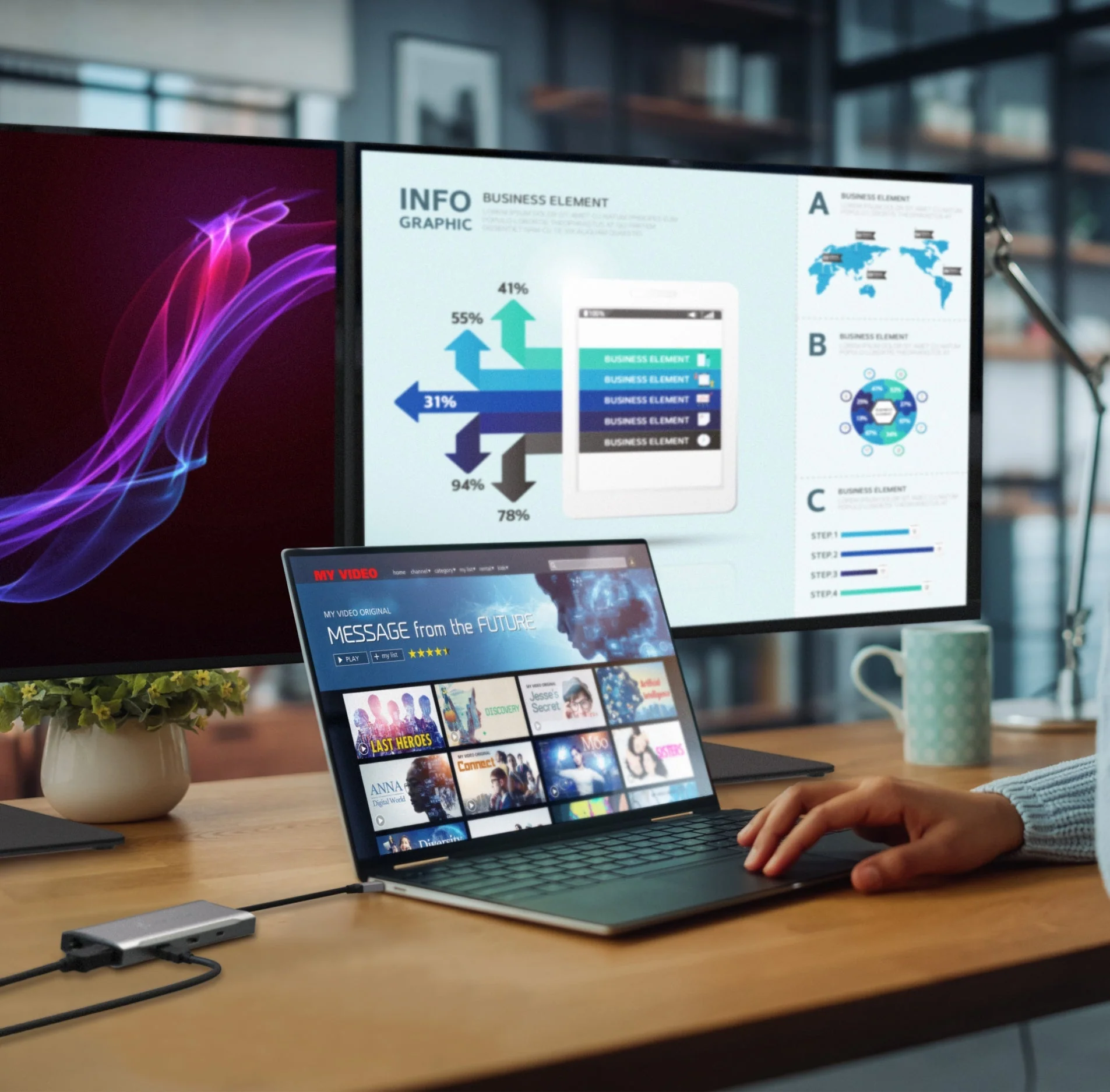 4K60 Elite USB-C® Triple-Monitor 10Gbps Mini Dock - Image 11