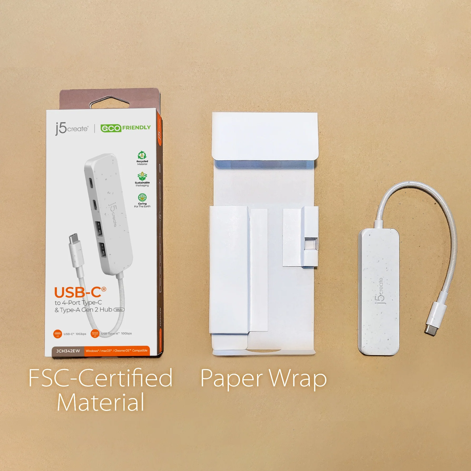 Eco-Friendly USB-C® to 4-Port Type-C & Type-A Gen 2 Hub - Image 15