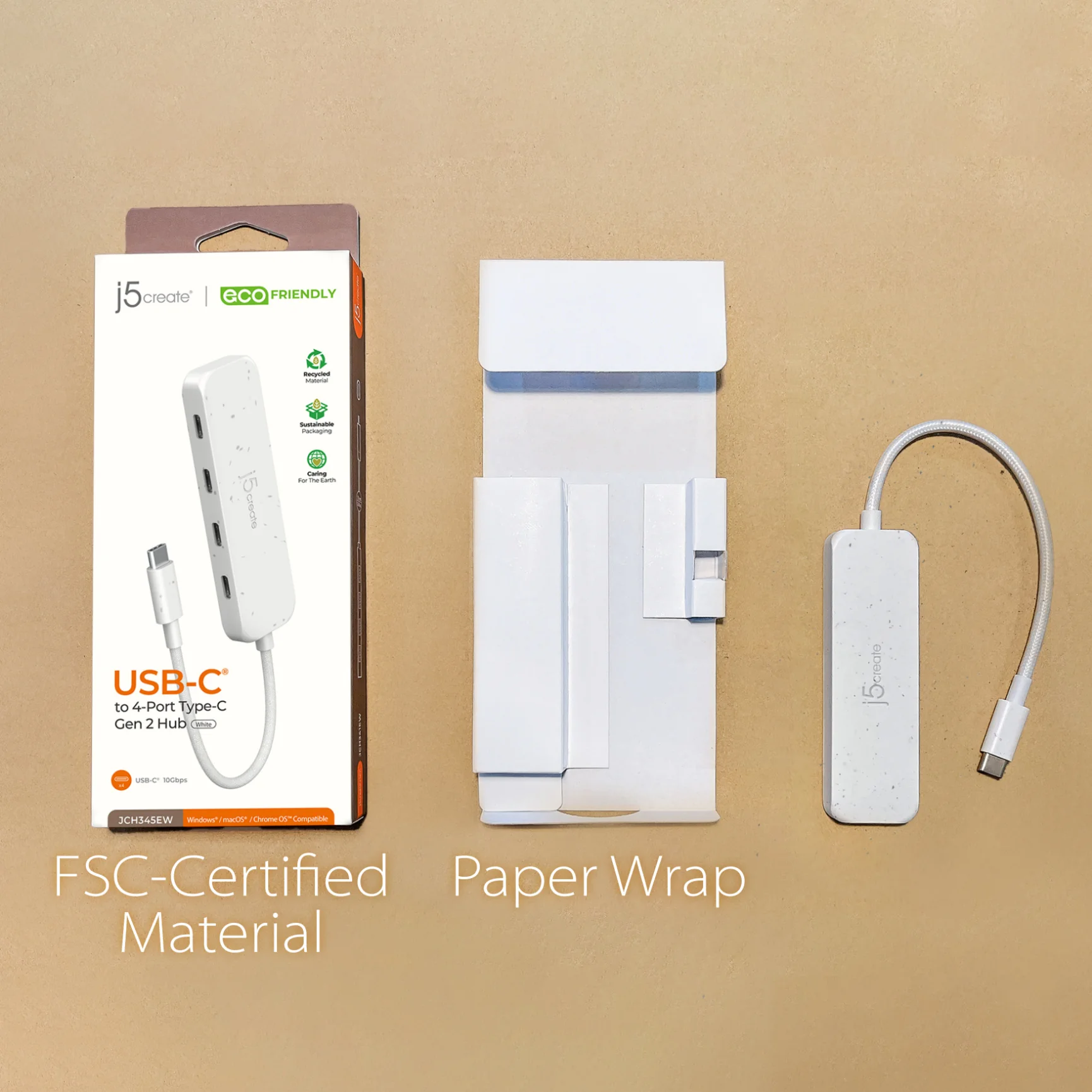 Eco-Friendly USB-C® to 4-Port Type-C Gen 2 Hub - Image 14