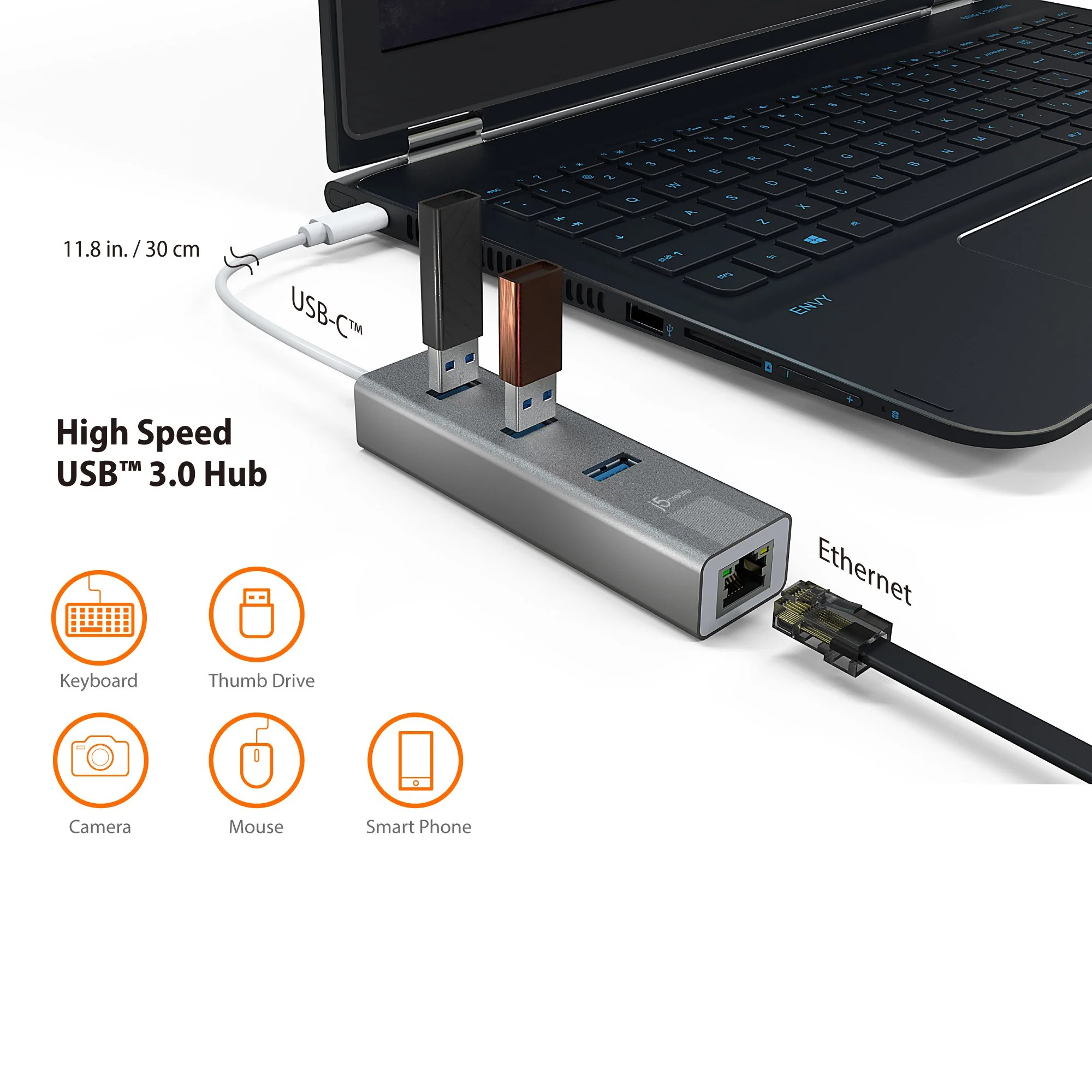 USB-C® 3-Port Hub with Gigabit Ethernet - Image 6