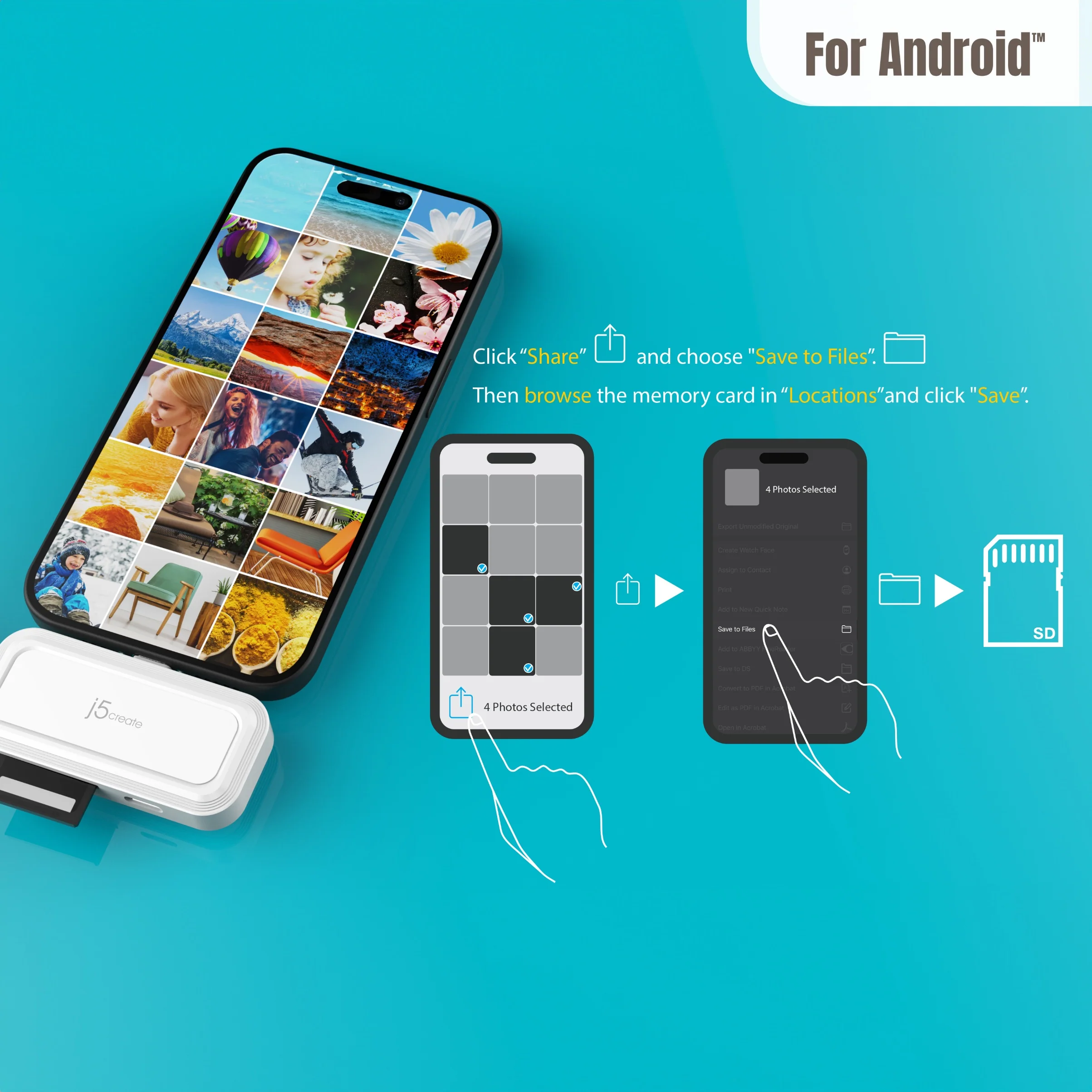USB-C® to SD™ /microSD™ Mini Adapter for Smartphones - Image 11