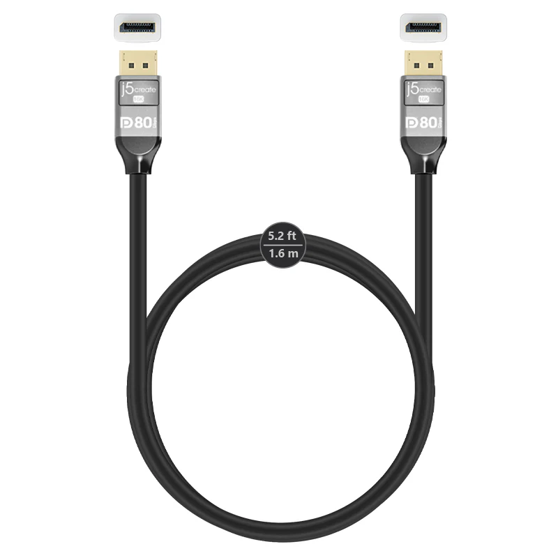 VESA® Certified 16K DisplayPort™ 2.1 80Gbps Cable - Image 3