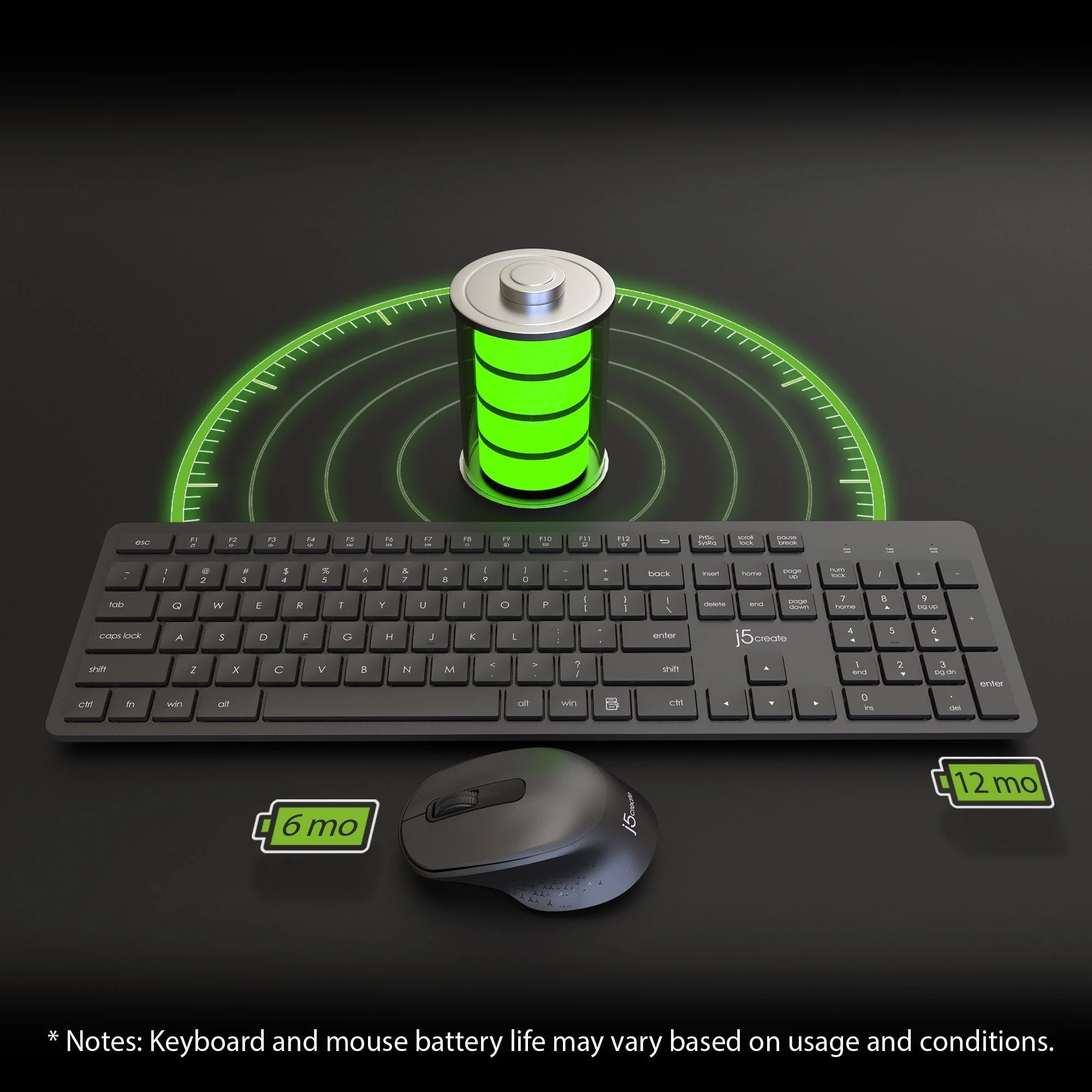 Full-Size Wireless Keyboard and Mouse - Image 6