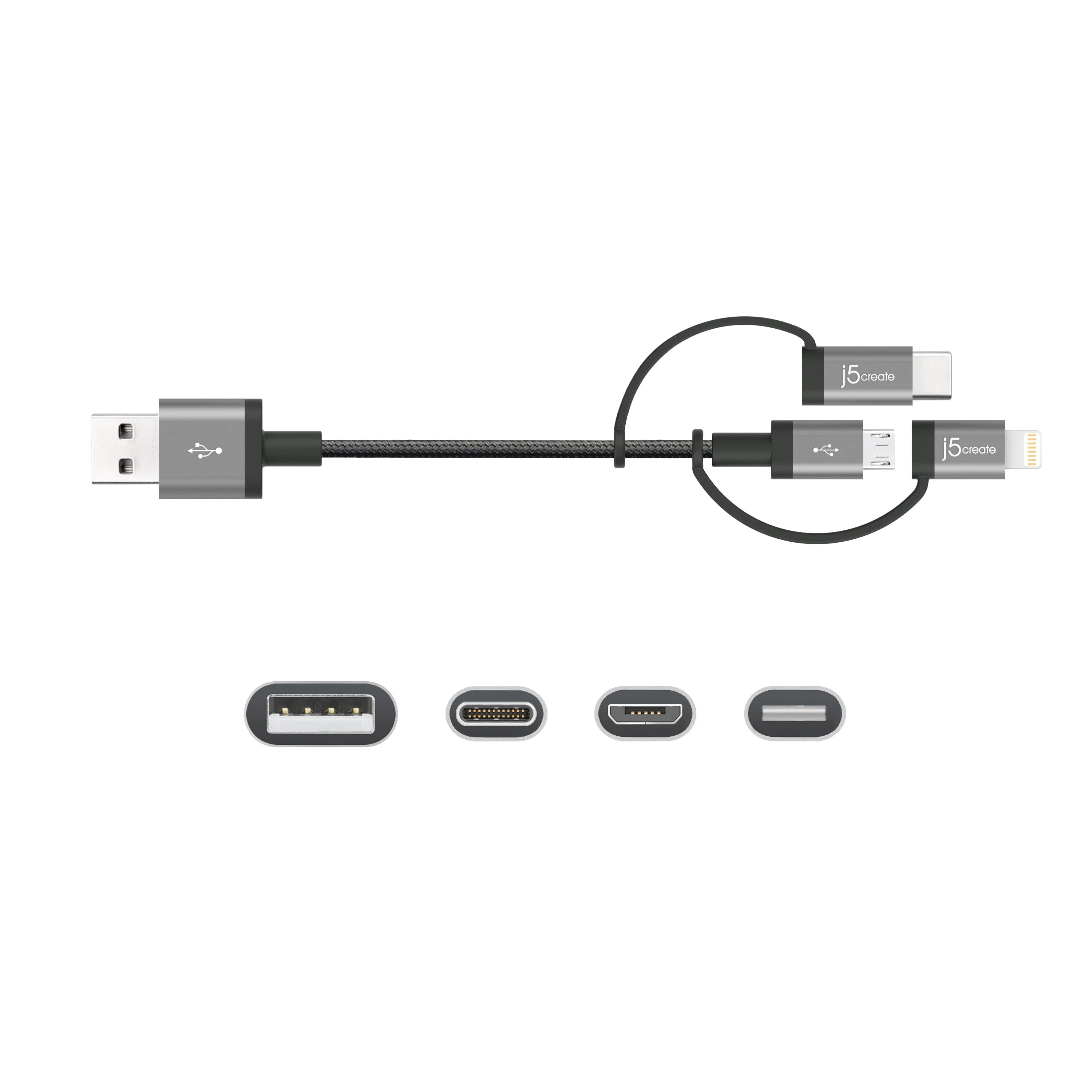 3-in-1 Charging Sync Cable - Lightning+Type-C+Micro-B - Image 4