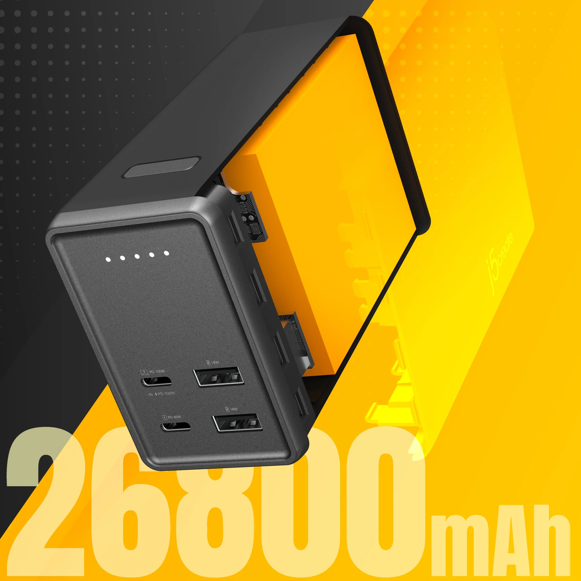 26800mAh PD 100W 4-Port Power Bank - Image 4