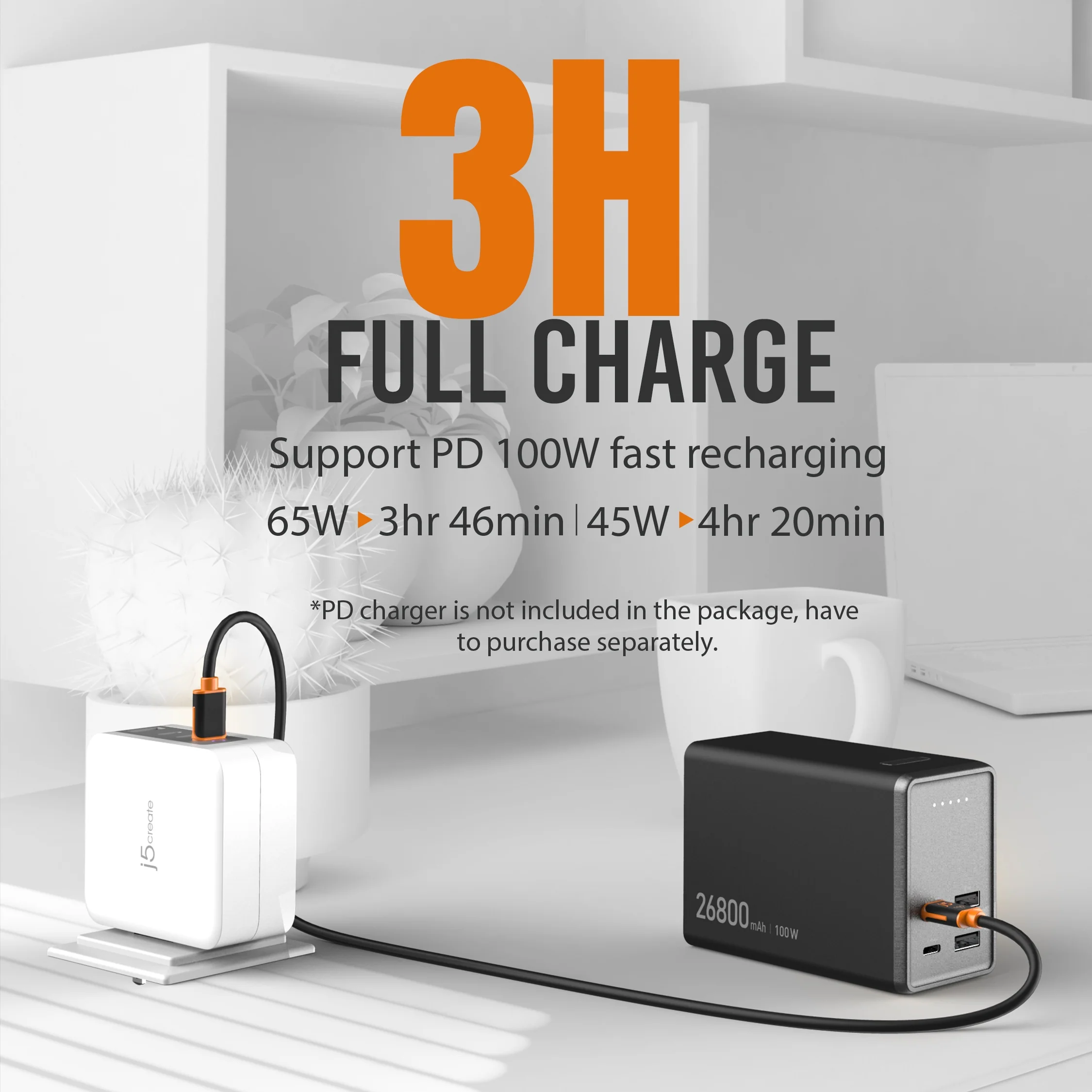 26800mAh PD 100W 4-Port Power Bank - Image 7