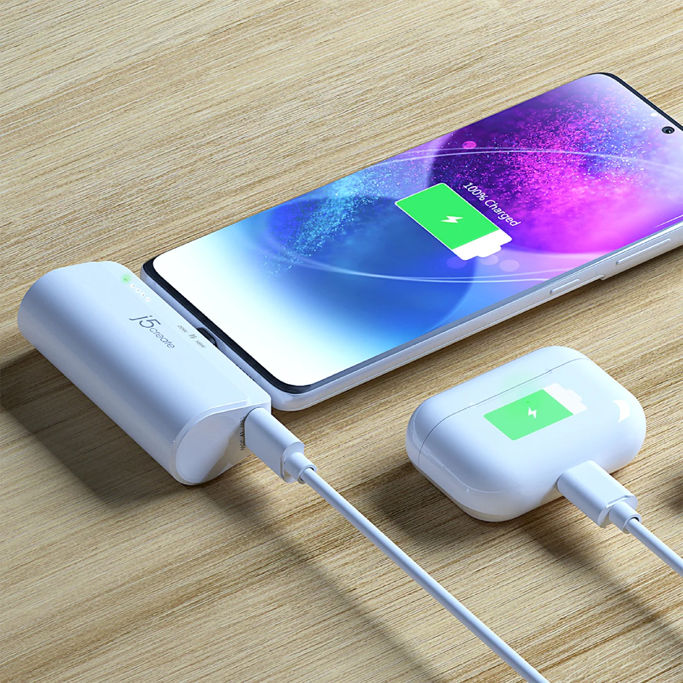 USB-C® Pocket Power Bank with Charging Station - Image 8