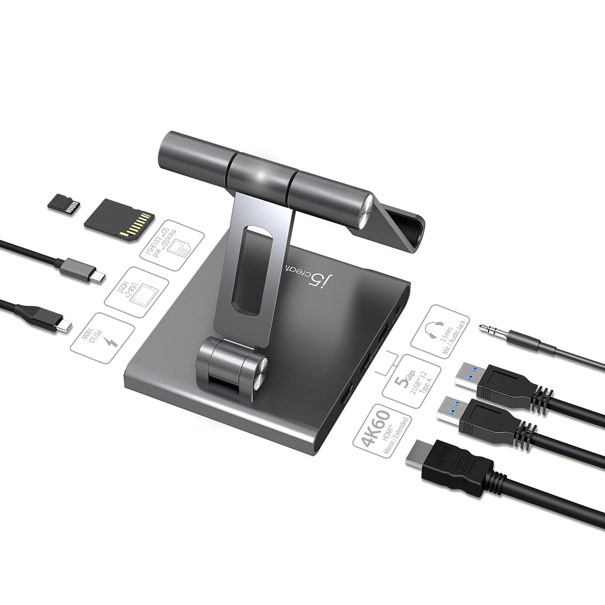 Multi-Angle Stand with Docking Station for iPad Pro® - Image 4