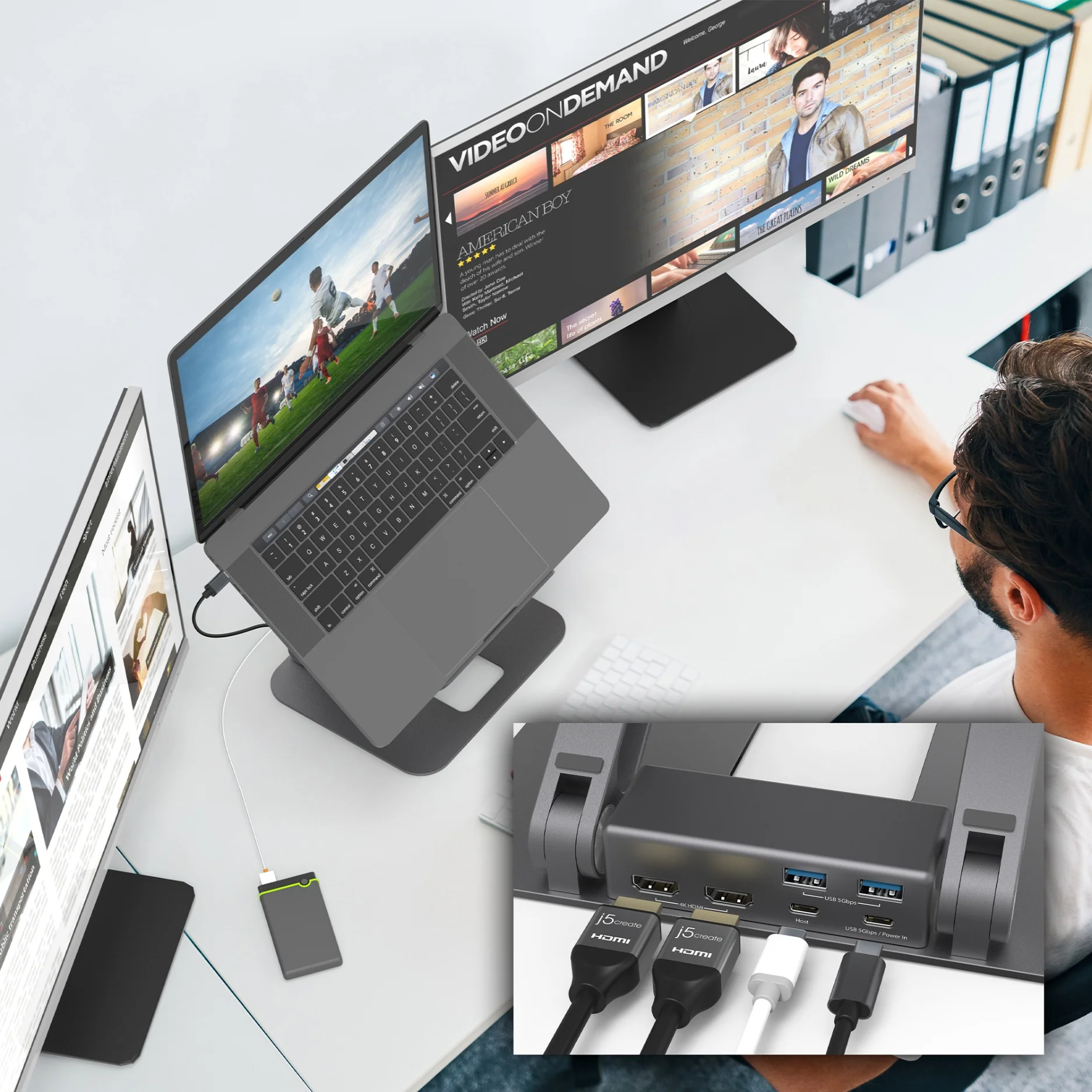 Multi-Angle Dual HDMI™ Laptop Stand - Image 4