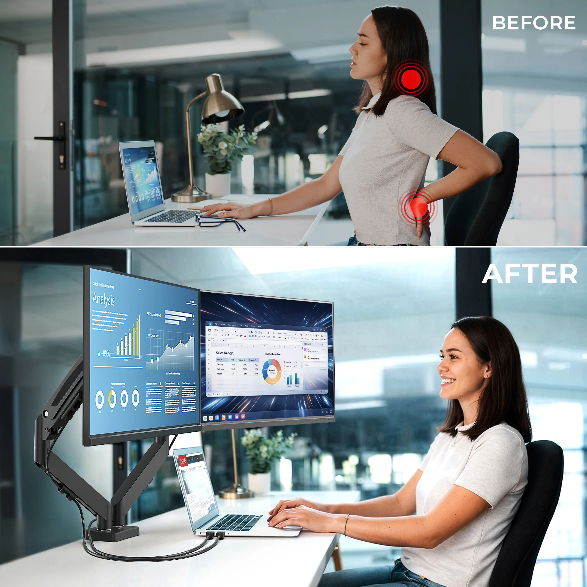 Ergonomic Dual Monitor Mount - Image 7