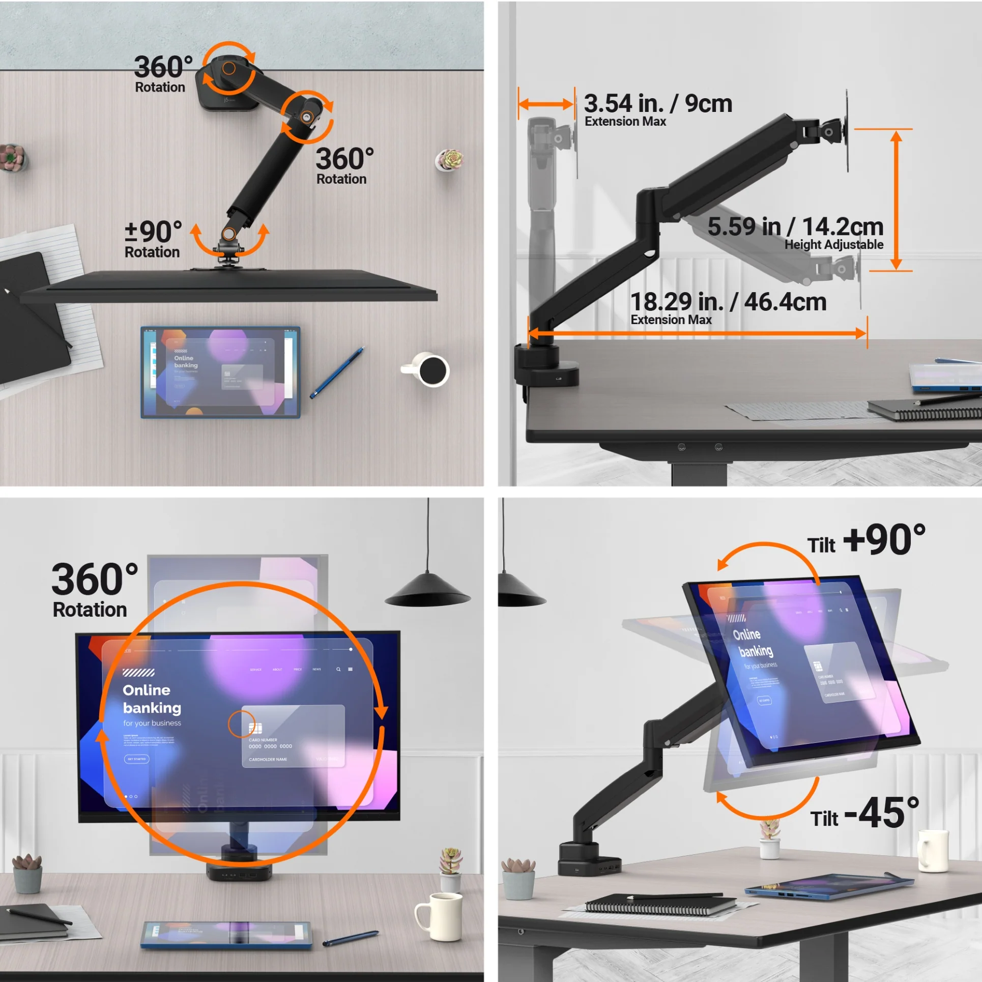 Ergonomic Monitor Mount with Dock - Image 13