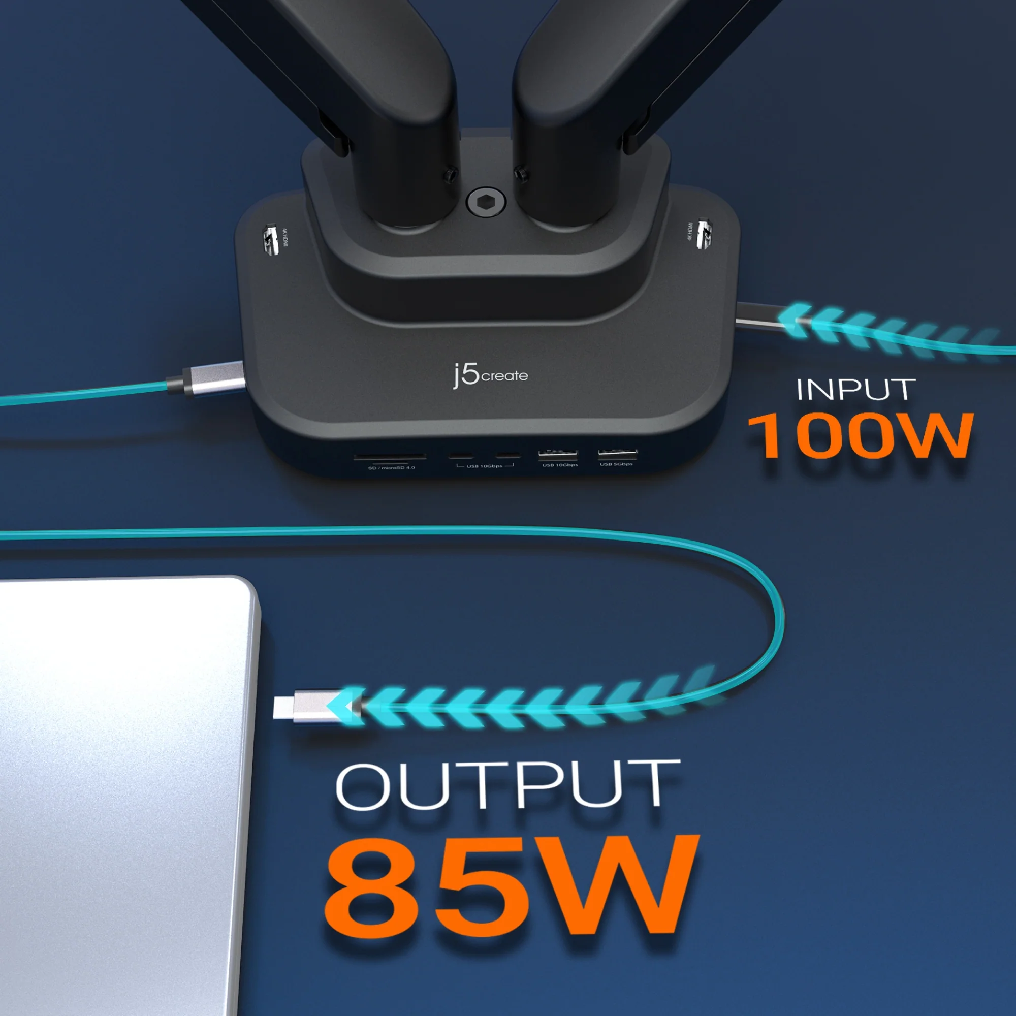 Ergonomic Dual-Monitor Mount with Docking Station - Image 10