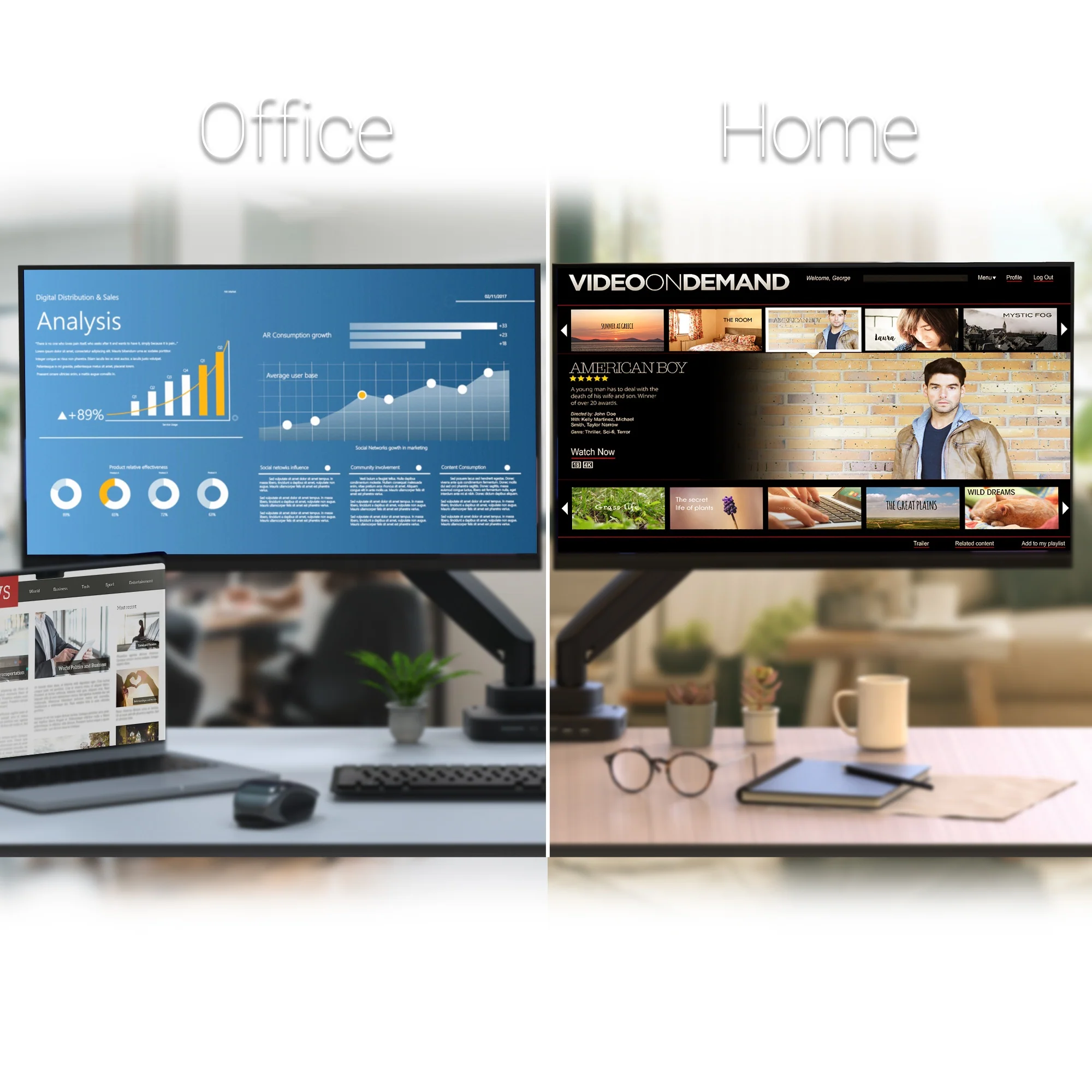 Ergonomic Dual-Monitor Mount with Docking Station - Image 15