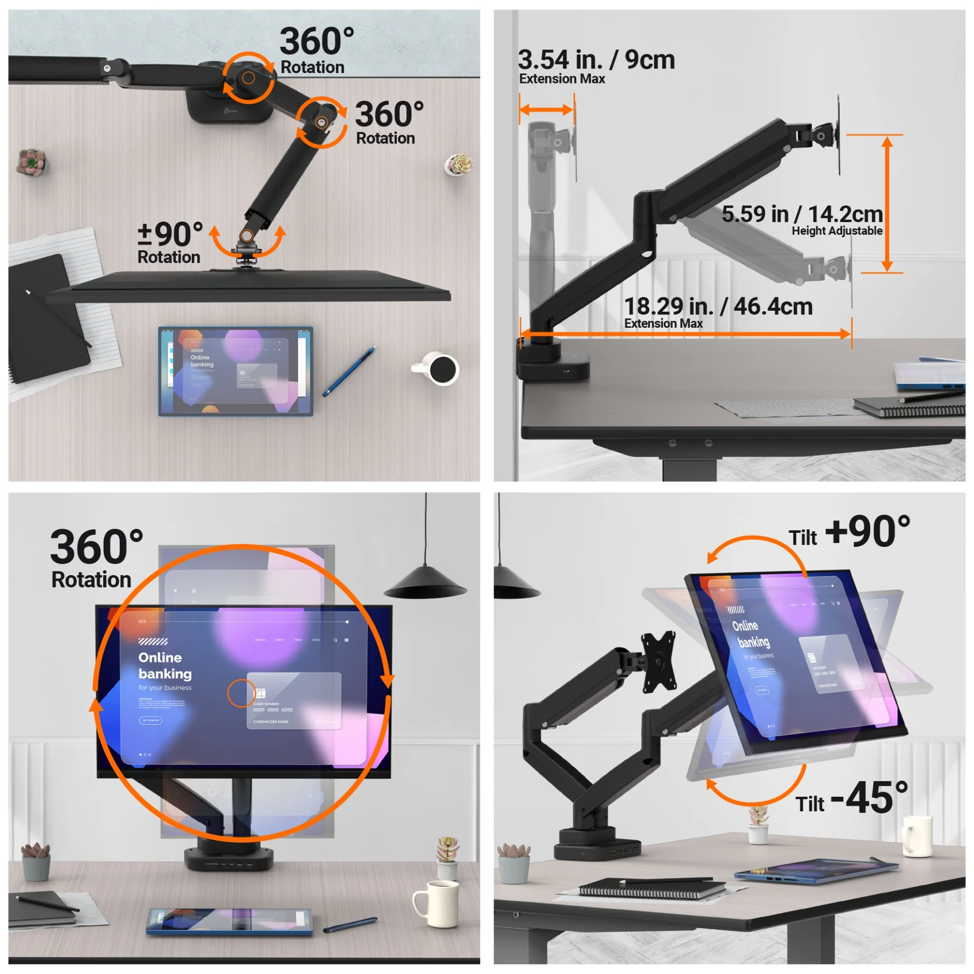 Ergonomic Dual-Monitor Mount with Docking Station - Image 16