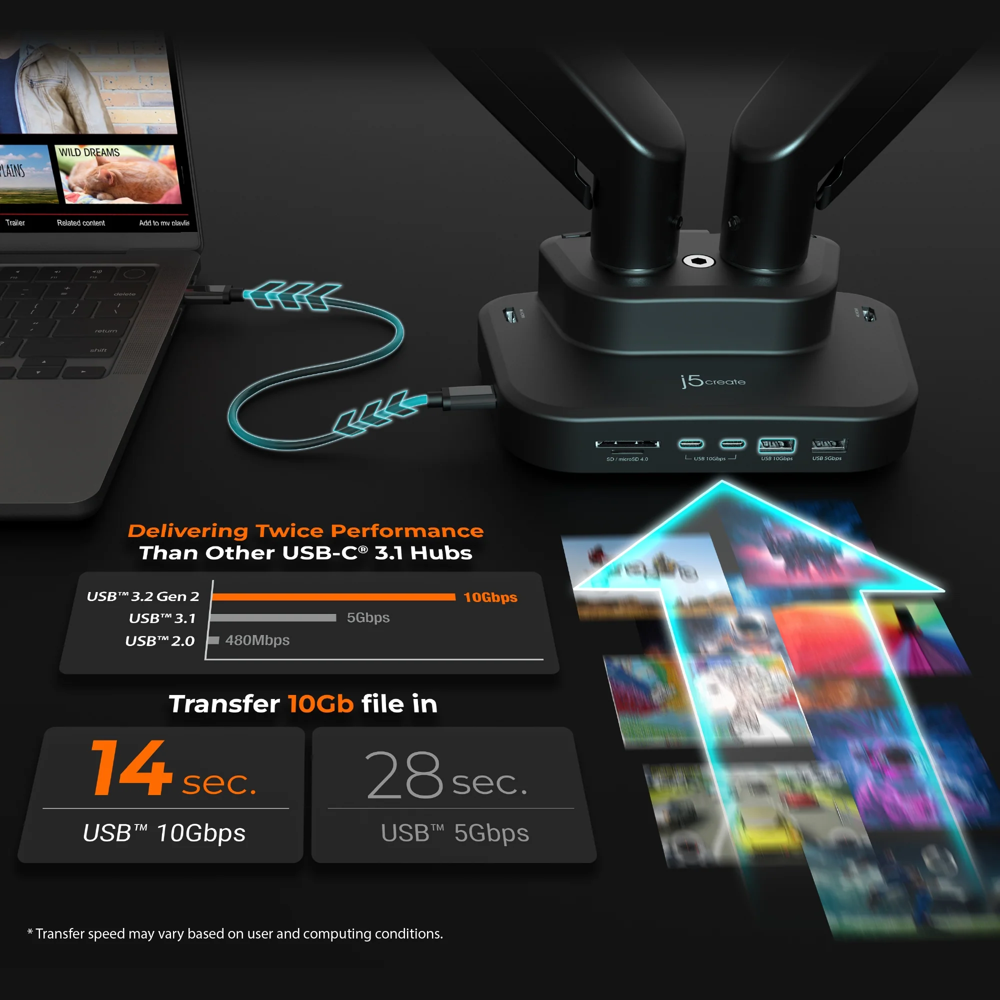 Ergonomic Dual-Monitor Mount with Docking Station - Image 9
