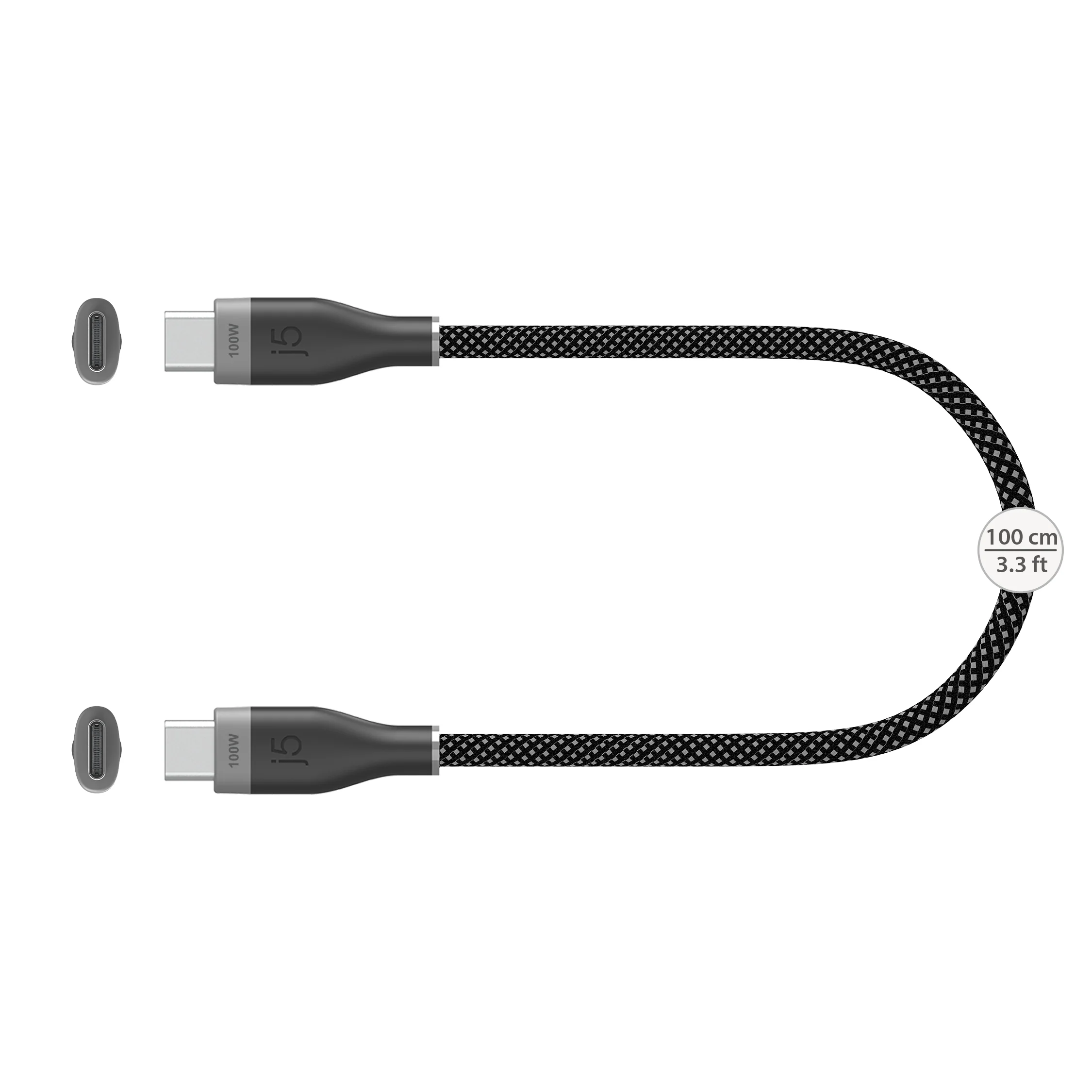 USB-C® 100W Ultra Soft Double-Braided Fast Charging Cable 3.3 FT - Image 2