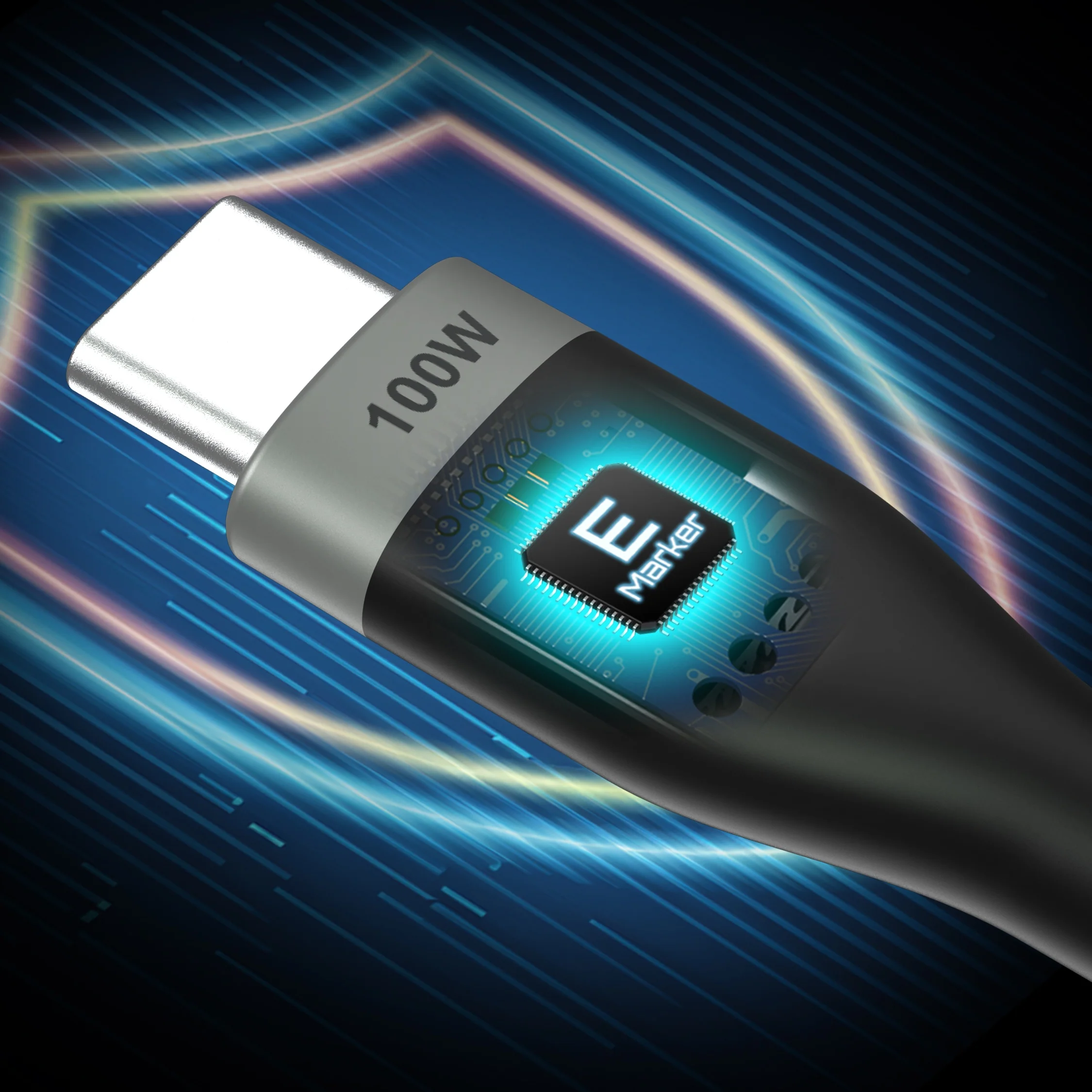 USB-C® 100W Ultra Soft Double-Braided Fast Charging Cable 3.3 FT - Image 5