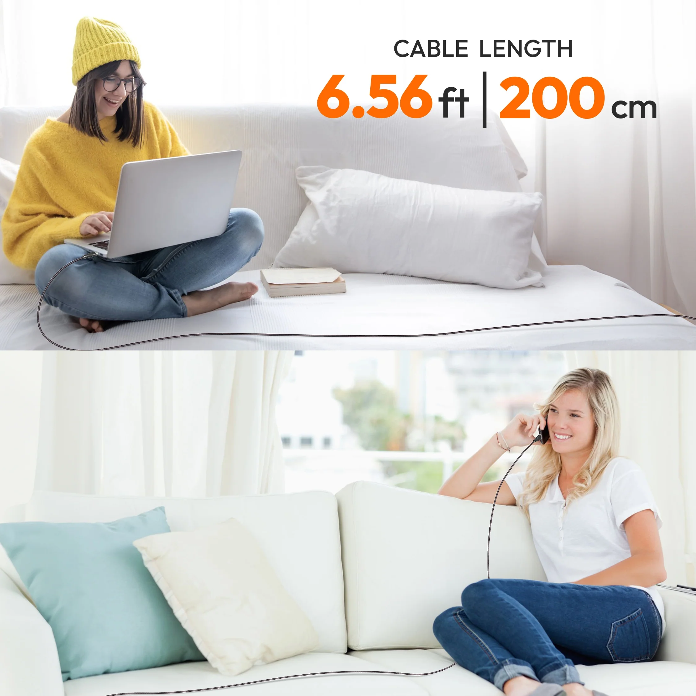 USB-C® 100W Ultra Soft Double-Braided Fast Charging Cable 6.56 FT - Image 9