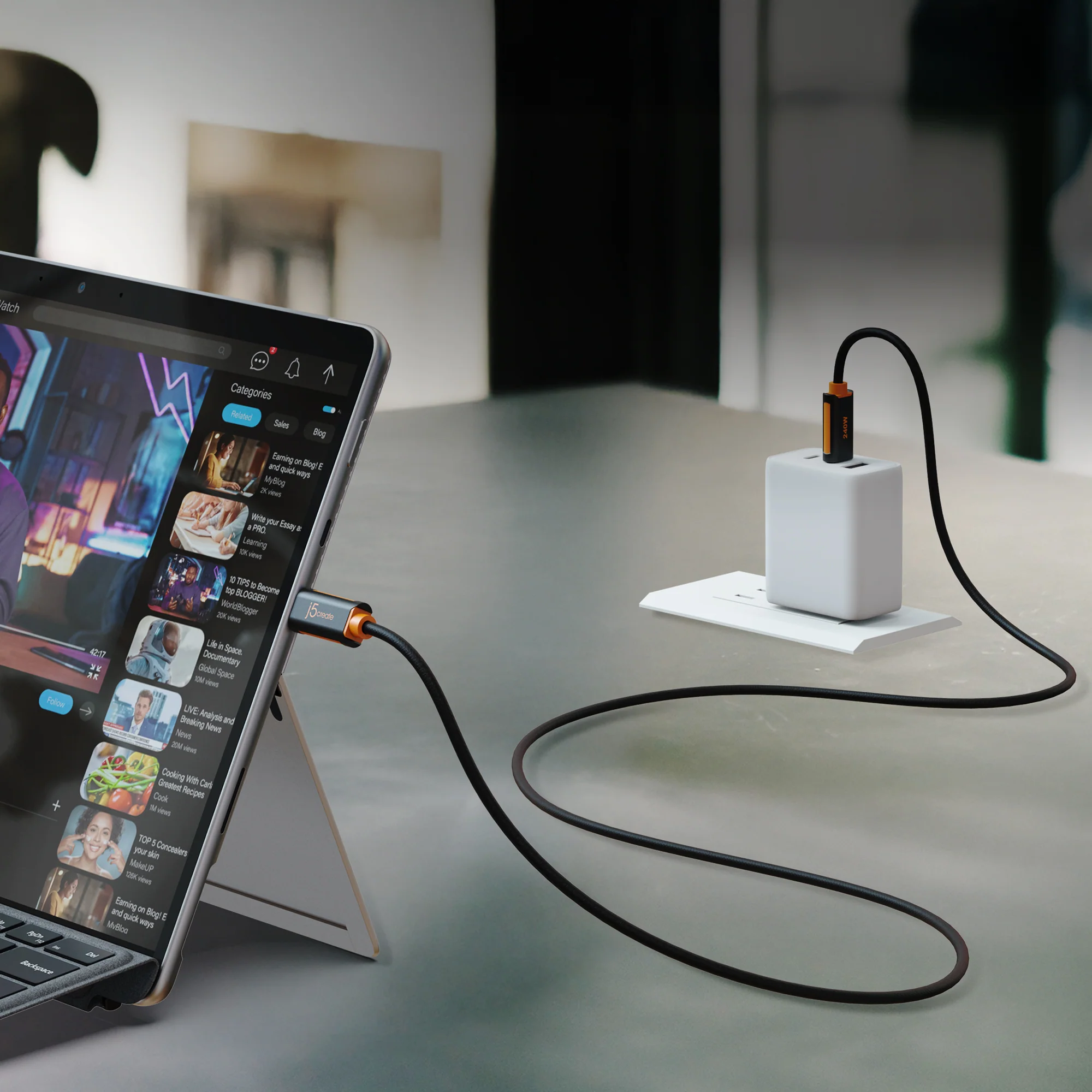 USB-C® 240W Ultra Soft Double-Braided Fast Charging Cable (3.3 ft. / 100 cm) - Image 11