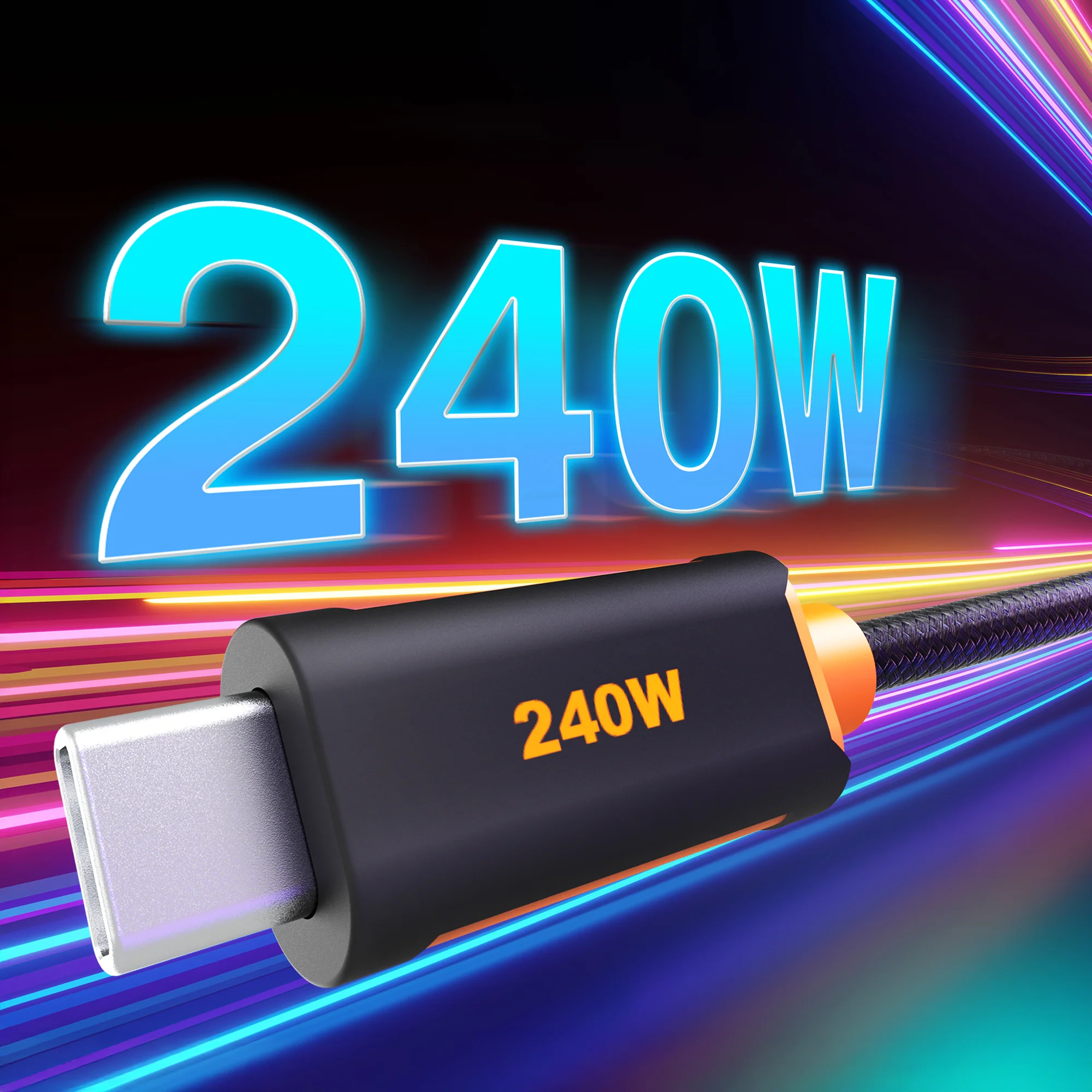 USB-C® 240W Ultra Soft Double-Braided Fast Charging Cable (3.3 ft. / 100 cm) - Image 4