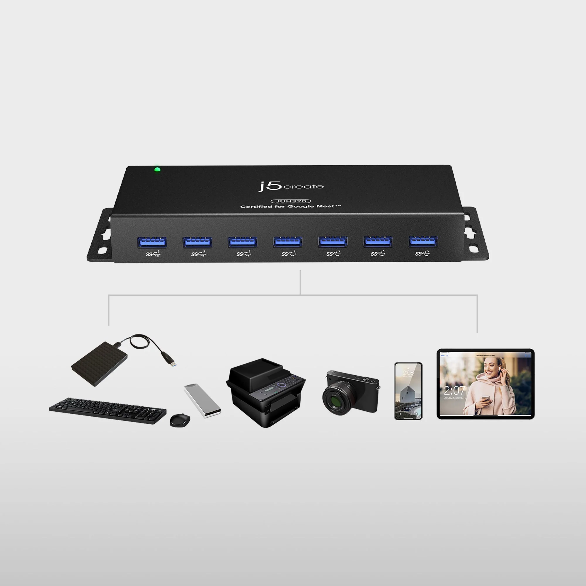 7-Port USB™ 3.0 Industrial Hub with ESD and Surge Protection - Image 6