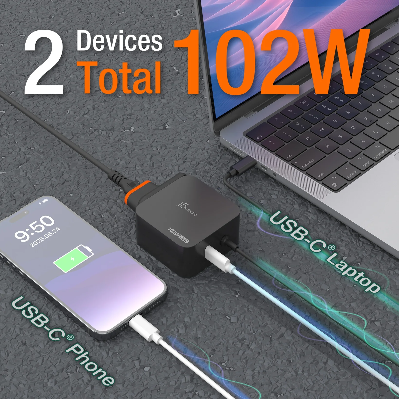 102W Nano Super Charger for USB-C® 2-Port (GaN Power) With AC Extension Kits - Image 8