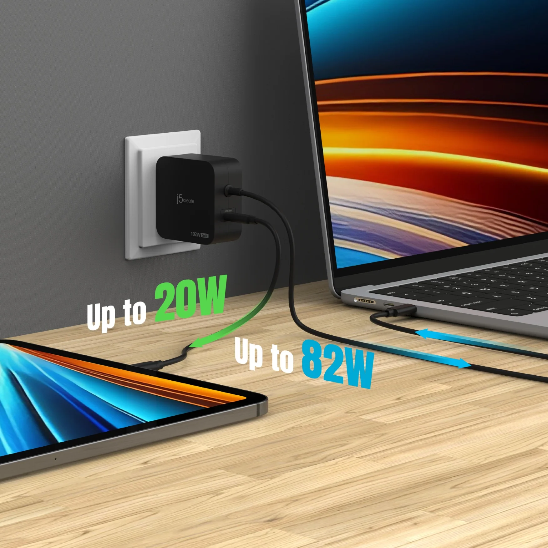 102W GaN PD USB-C® 2-Port Charger - Image 8
