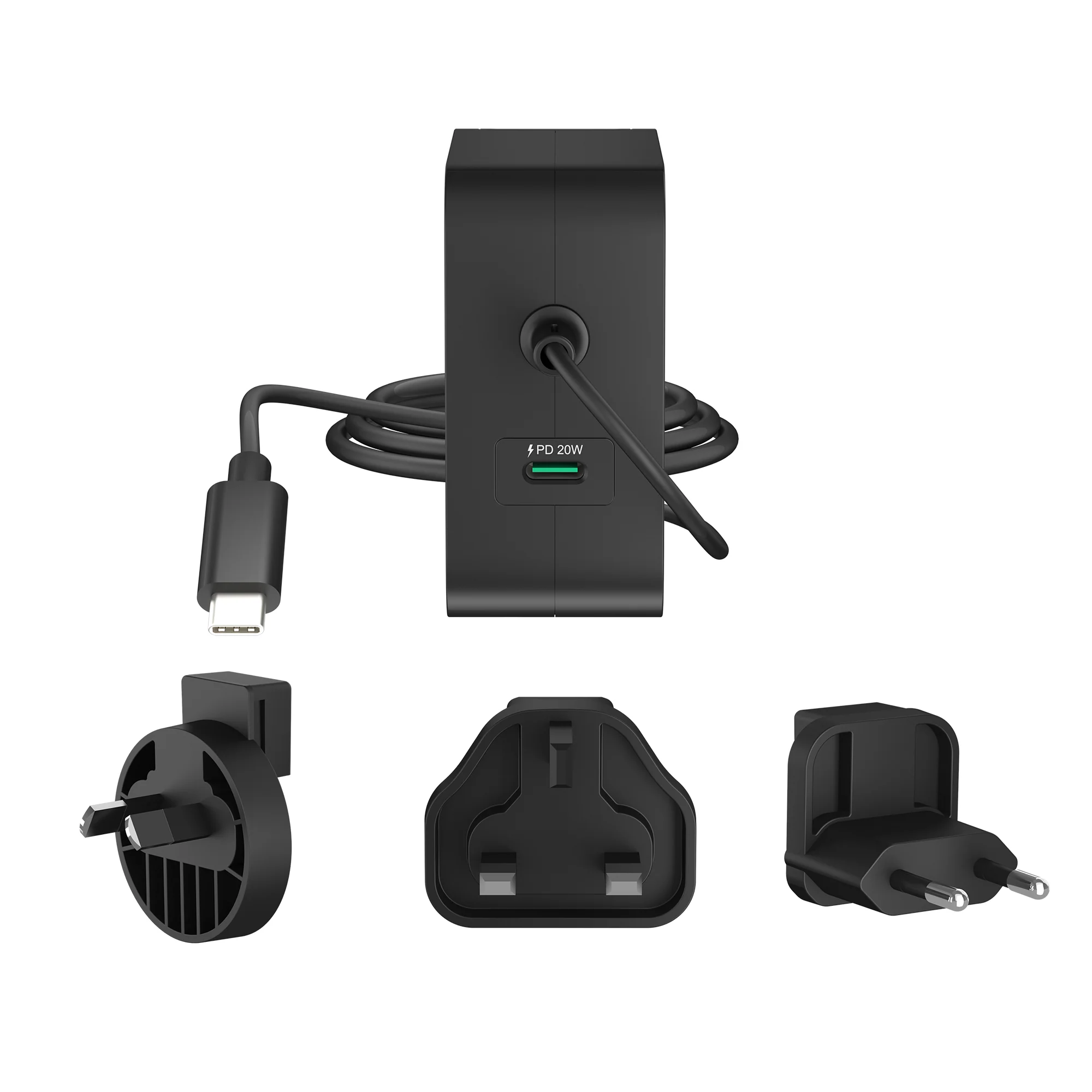 102W GaN PD USB-C® 2-Port Charger with Changeable AC Plugs - Image 3