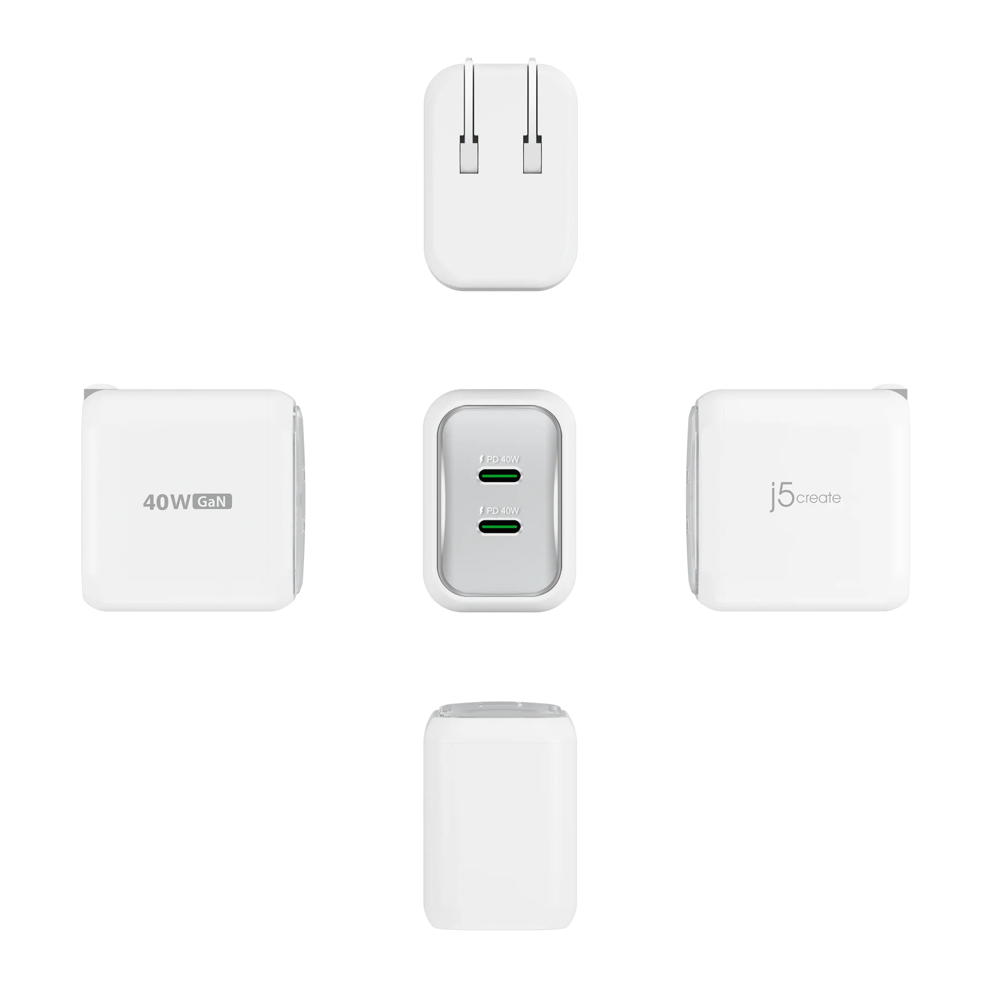 40W GaN USB-C® 2-Port Mini Charger with a USB-C® Fast Charging Cable - Image 3