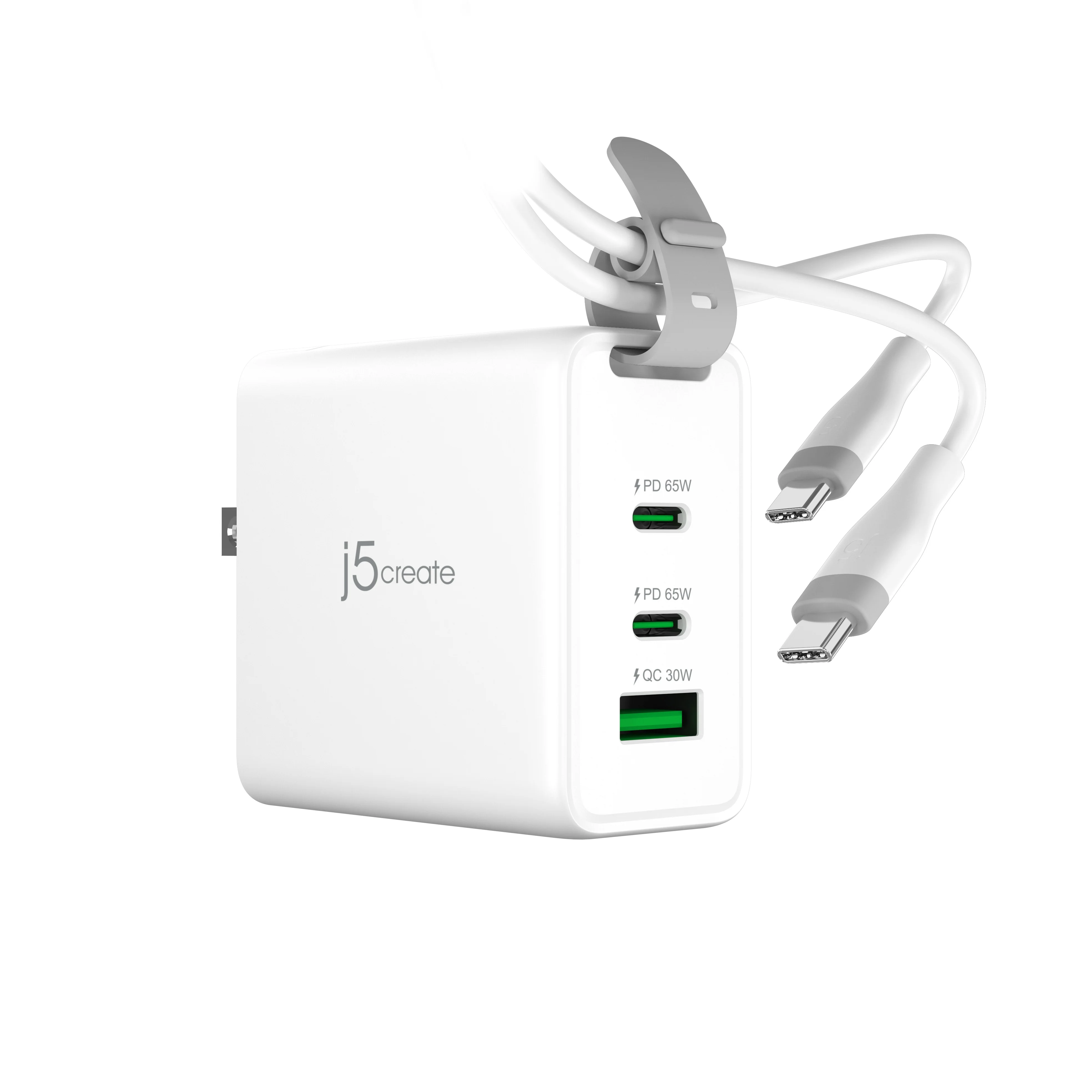 65W GaN USB-C® 3-Port Travel Charger with a USB-C® cable