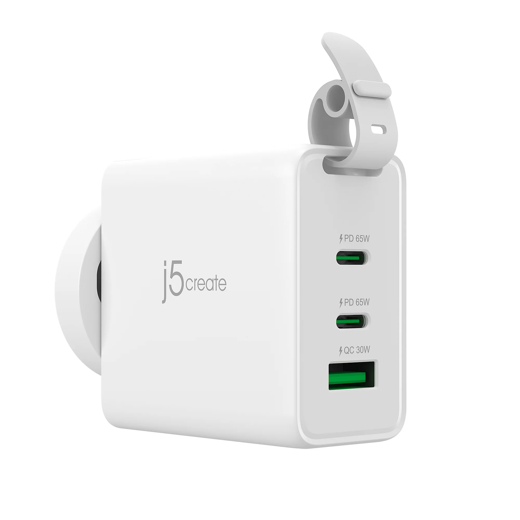 65W GaN USB-C® 3-Port Travel Charger with changeable AC plugs and USB-C® cable - Image 3