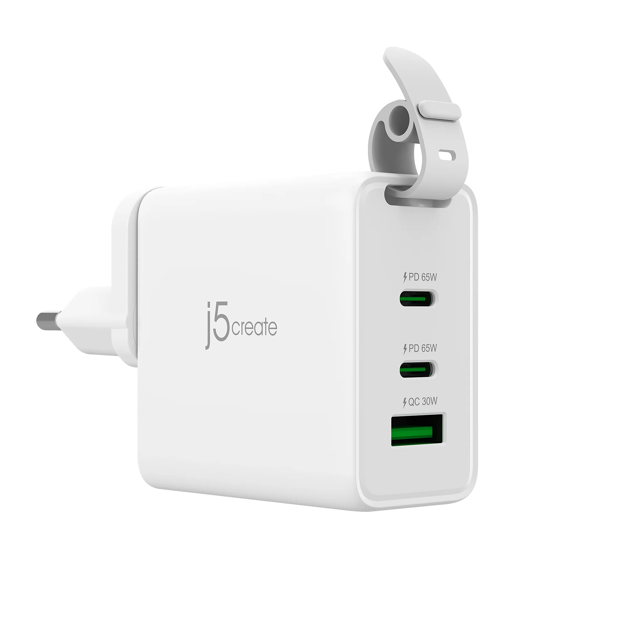 65W GaN USB-C® 3-Port Travel Charger with changeable AC plugs and USB-C® cable - Image 4
