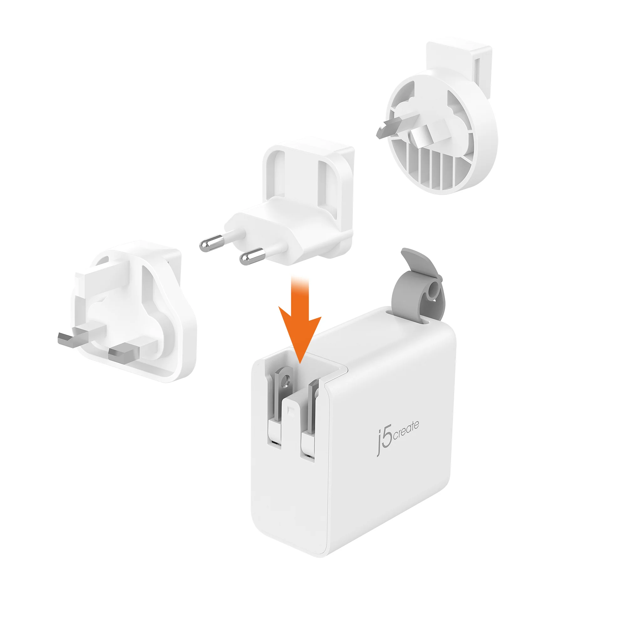 65W GaN USB-C® 3-Port Travel Charger with changeable AC plugs - Image 13