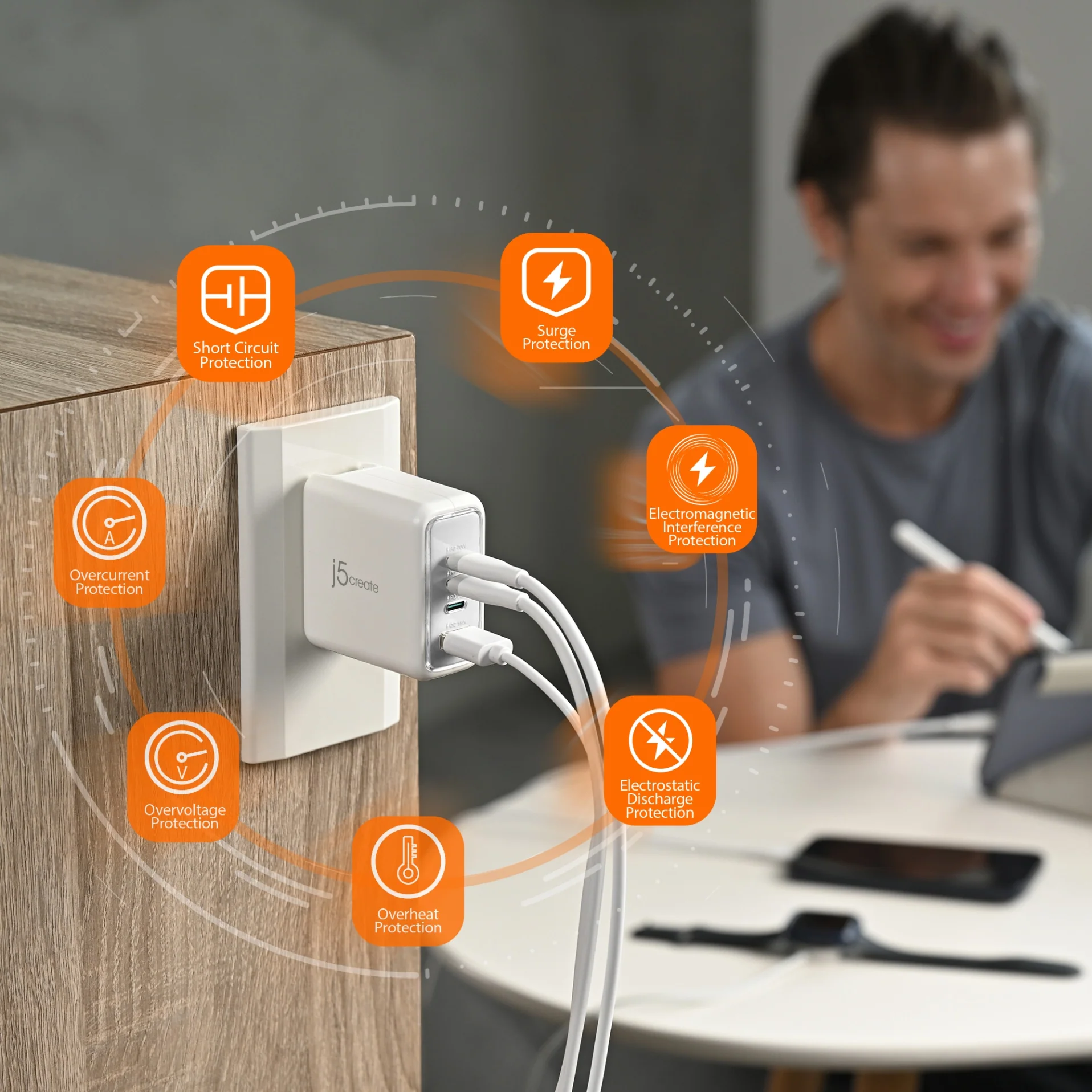 70W GaN USB-C® 4-Port Charger - Image 7