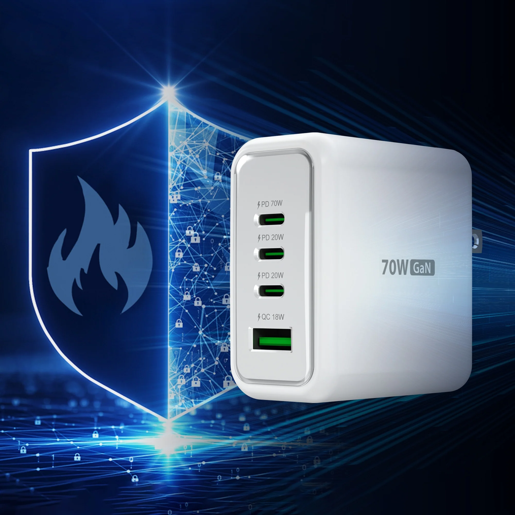 70W GaN USB-C® 4-Port Charger - Image 8