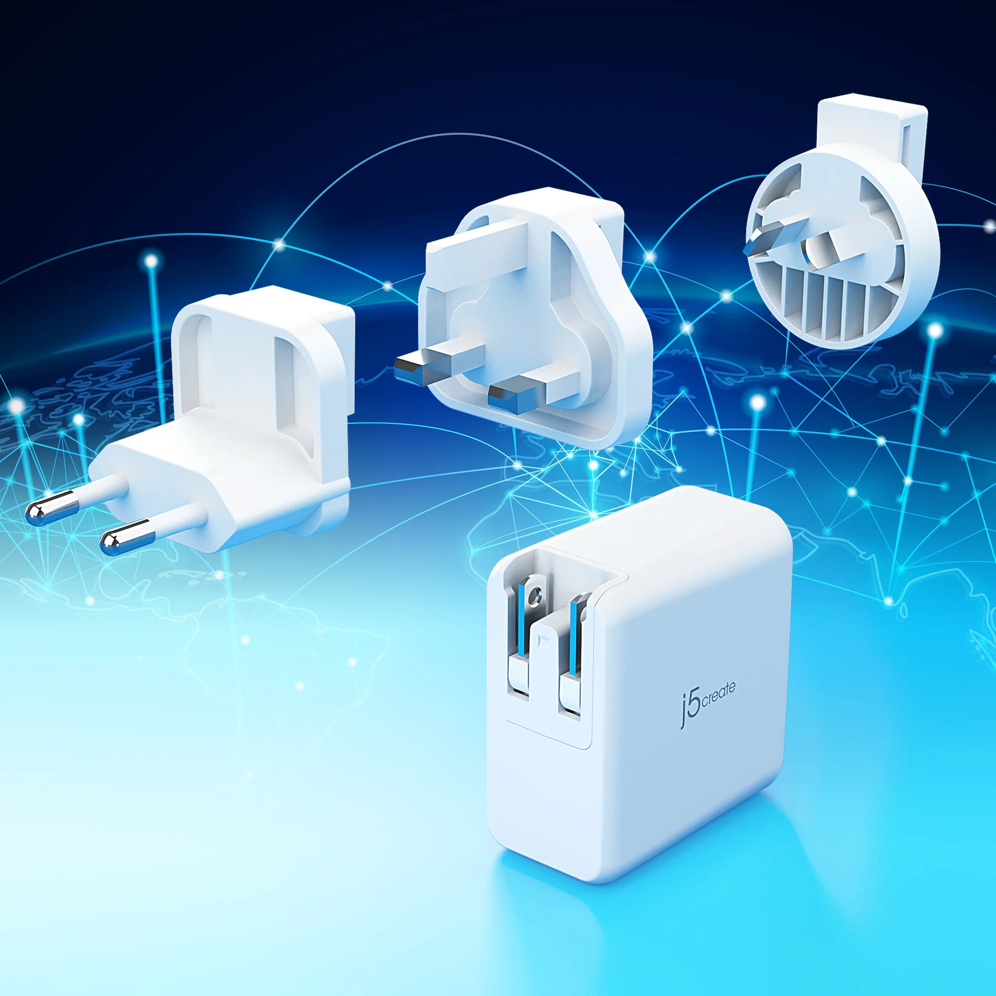 70W GaN USB-C® 4-Port Charger with changeable AC plugs - Image 9