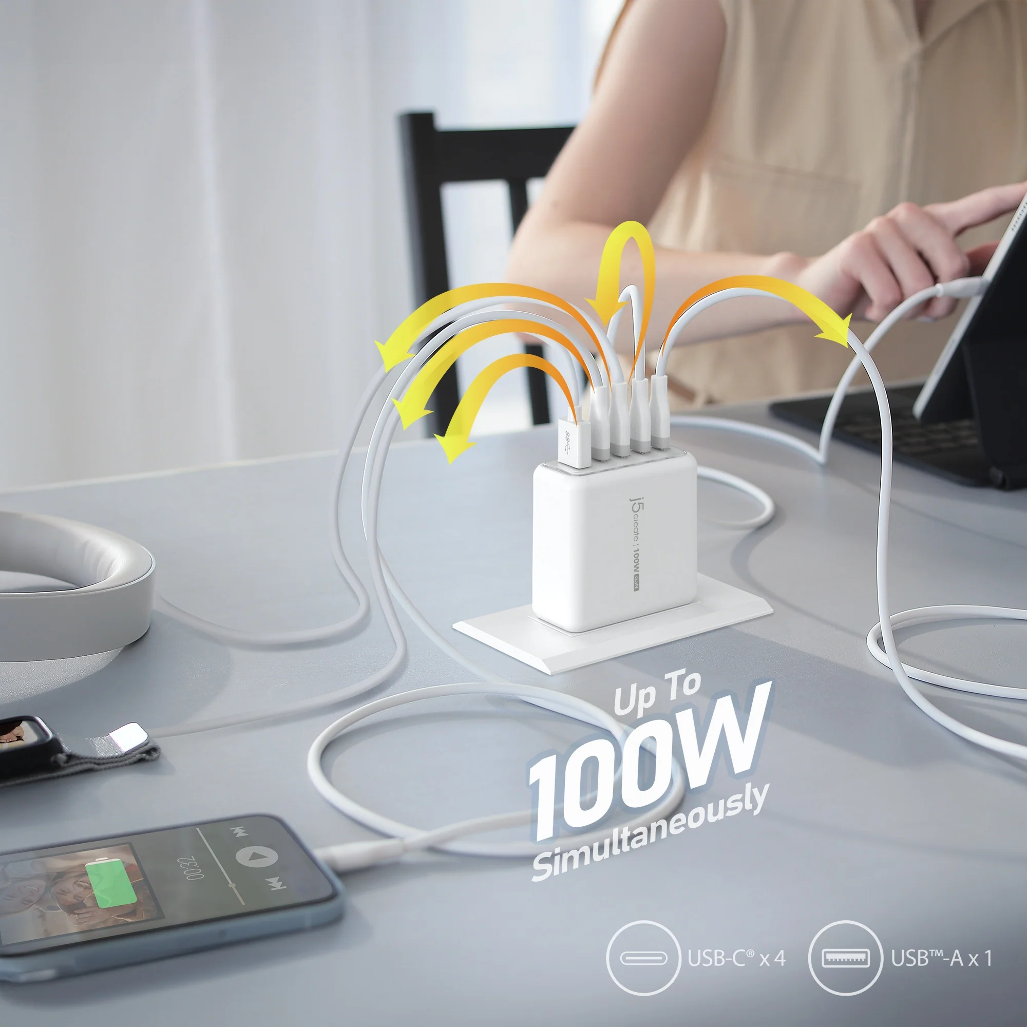 100W GaN USB-C® 5-Port Charger - Image 6