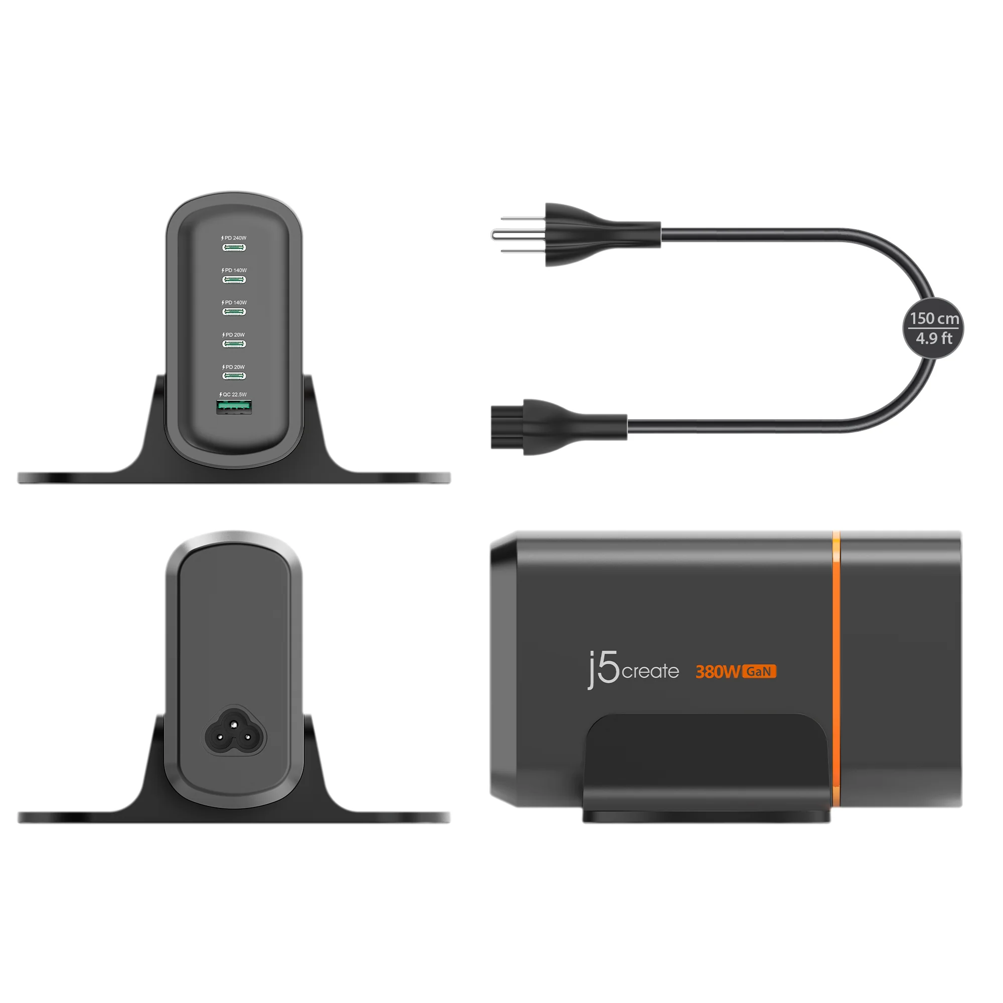 380W GaN USB-C® 6-Port Charger - Image 3