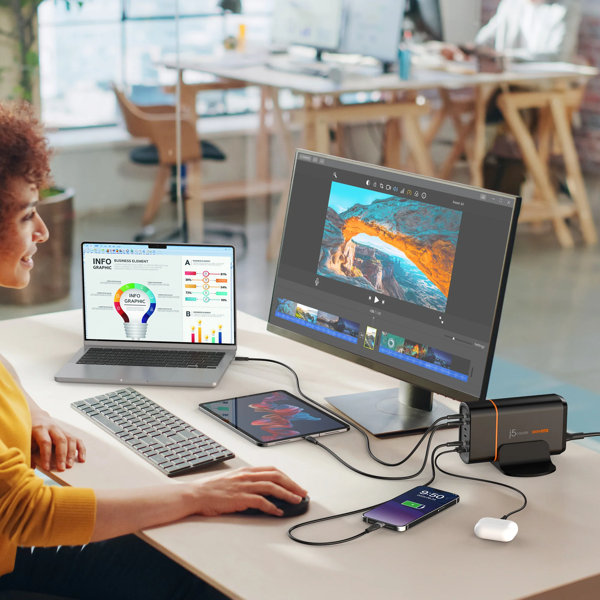 380W GaN USB-C® 6-Port Charger - Image 4