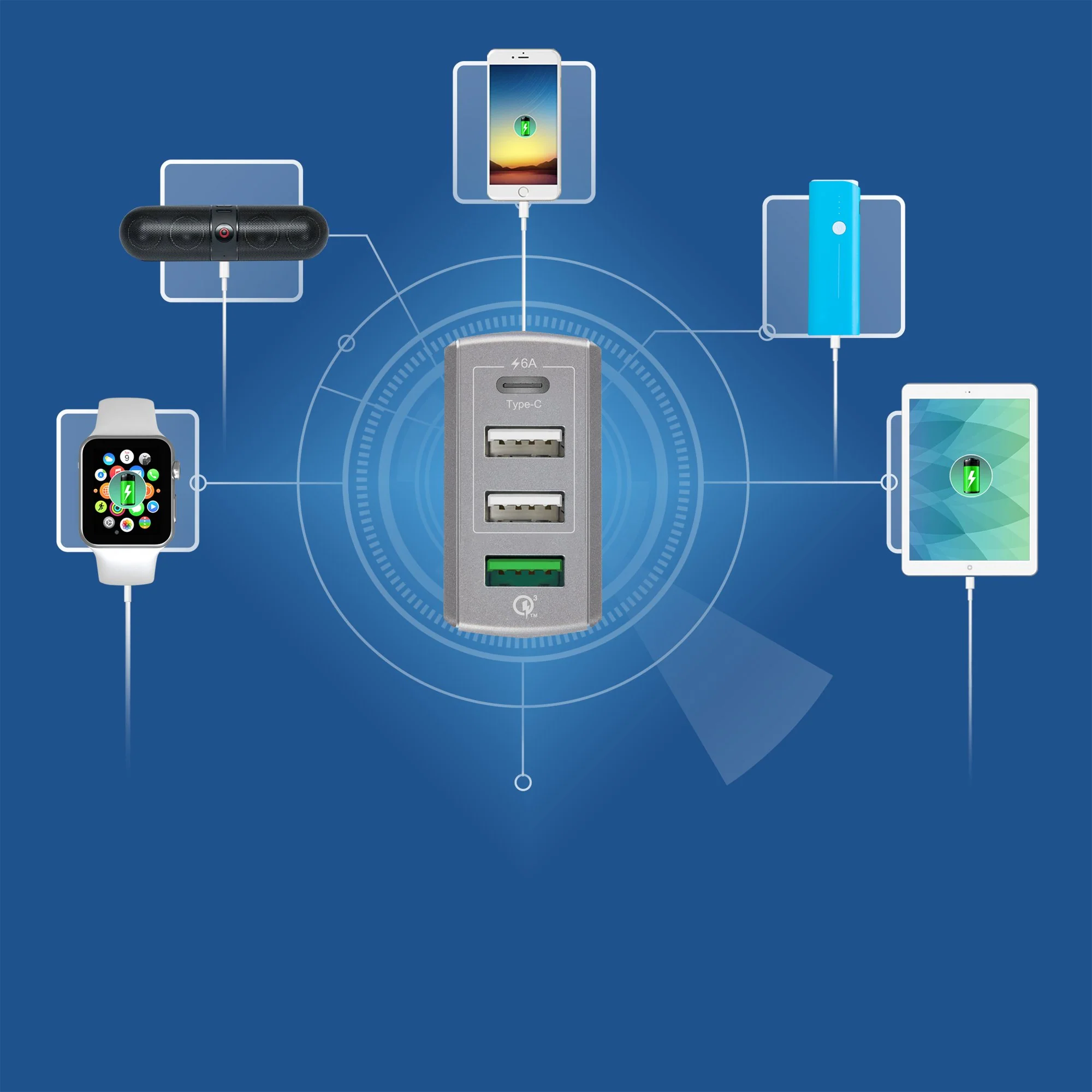 4-Port USB™ QC 3.0 & Type-C™ Car Charger - Image 9