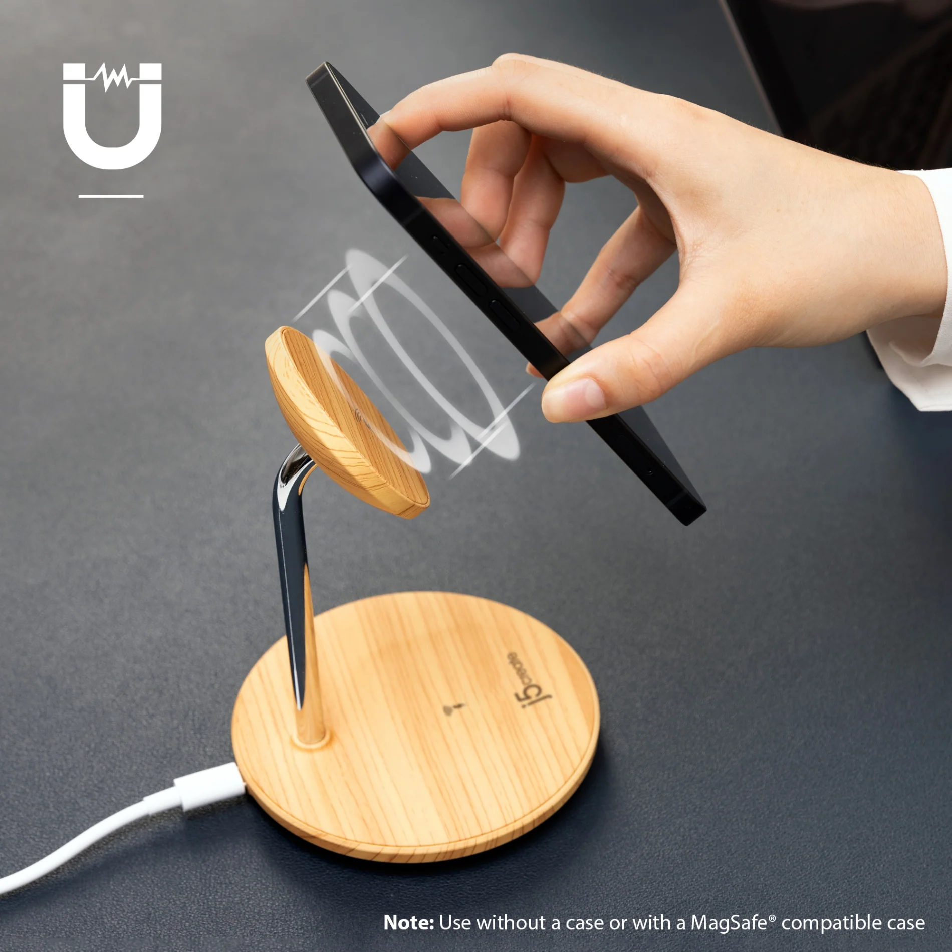 Wood Grain 2-in-1 Magnetic Wireless Charging Stand - Image 11