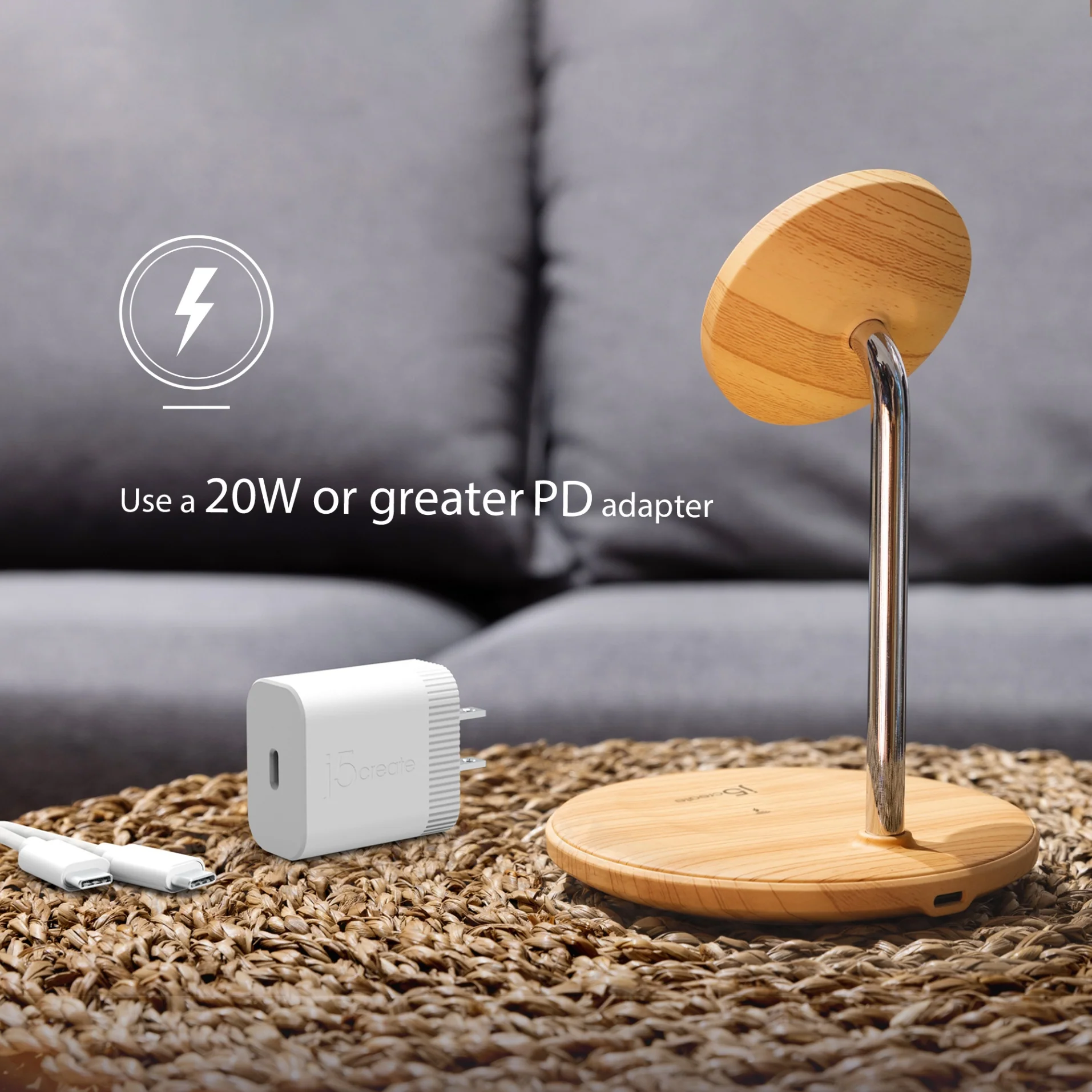 Wood Grain 2-in-1 Magnetic Wireless Charging Stand - Image 14